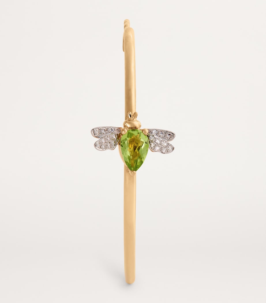Mixed Gold, Diamond and Peridot Queen Bee Single Earring MIXED GOLD Image 3