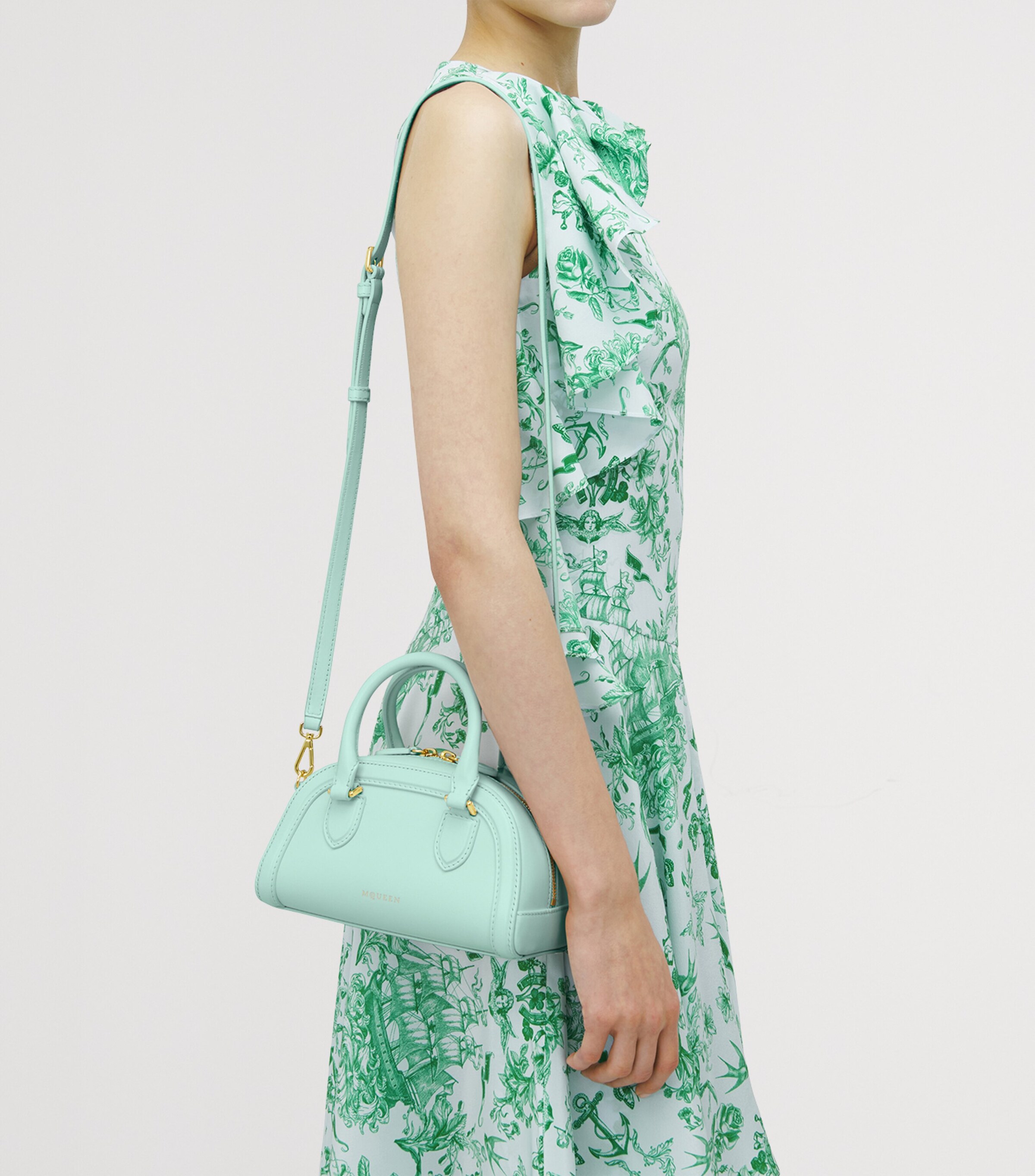McQueen Mini Leather Birdee Boston Cross-Body Bag Image 6