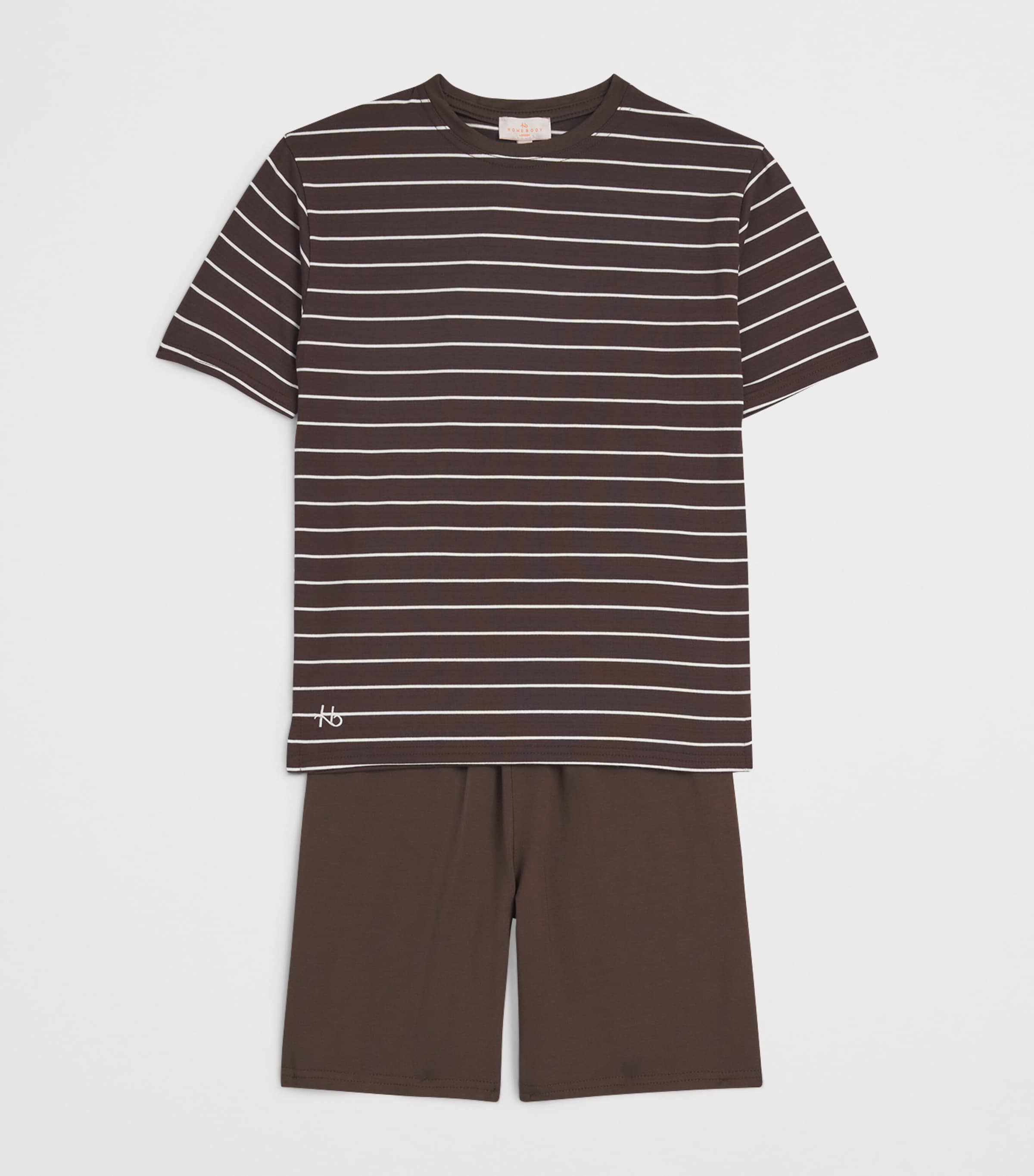 Homebody Kids Jersey Contrast Shorts (4-16 Years) Coffee Bean Image 3