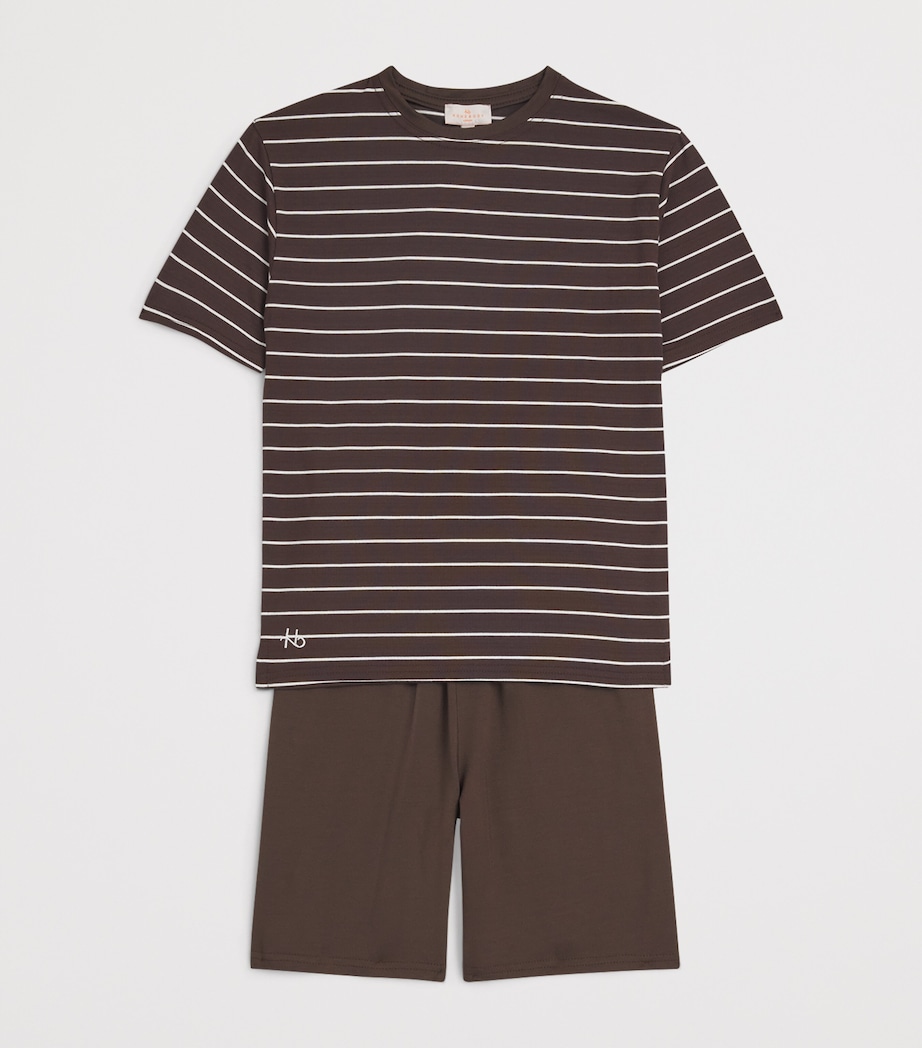 Homebody Kids Jersey Contrast Shorts (4-16 Years) Coffee Bean Image 3
