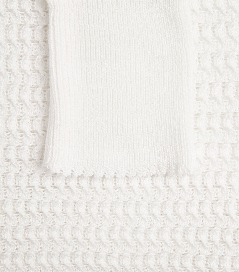 Lafayette 148 Womens Cotton Open-Knit Sweater White White Image 6