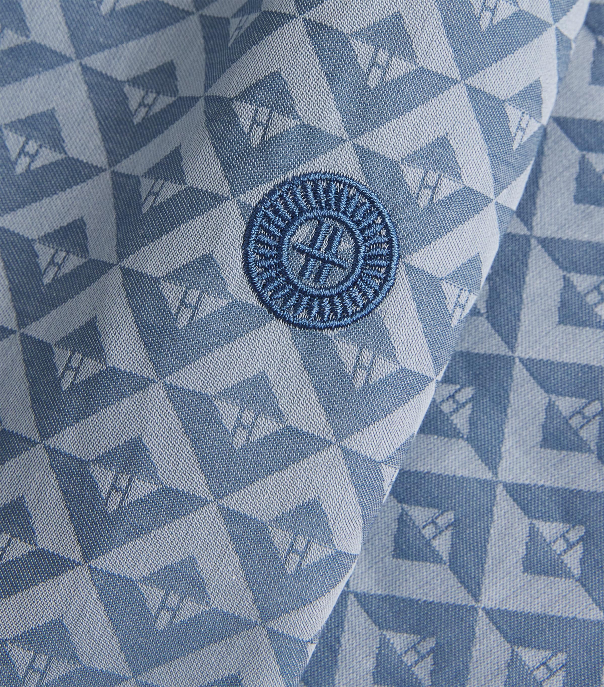 Cotton Geometric Logo Pyjama Bottoms BLUE Image 5