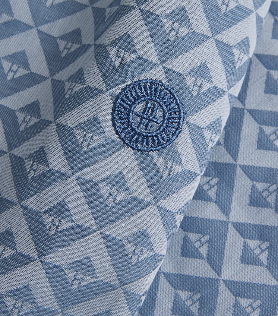 Cotton Geometric Logo Pyjama Bottoms BLUE Image 5