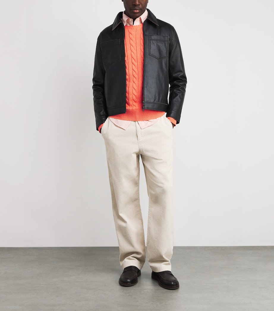 Cotton Cable-Knit Sweater ORANGE HTHR Image 2