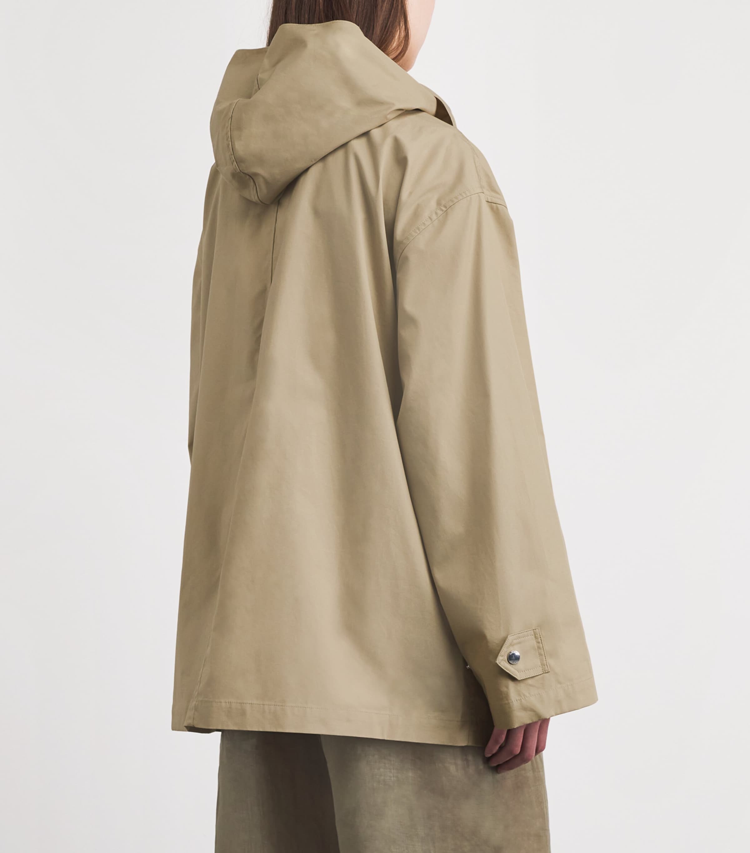 Toteme Womens Technical Windbreaker Scarf Jacket Cashew Image 5