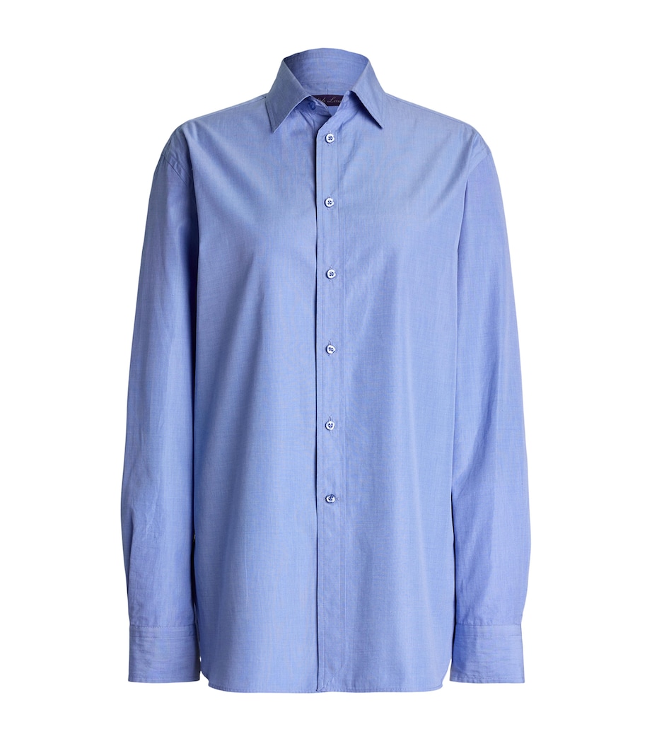 Ralph Lauren Collection Womens Cotton Adrien Shirt Light Blue Image 1