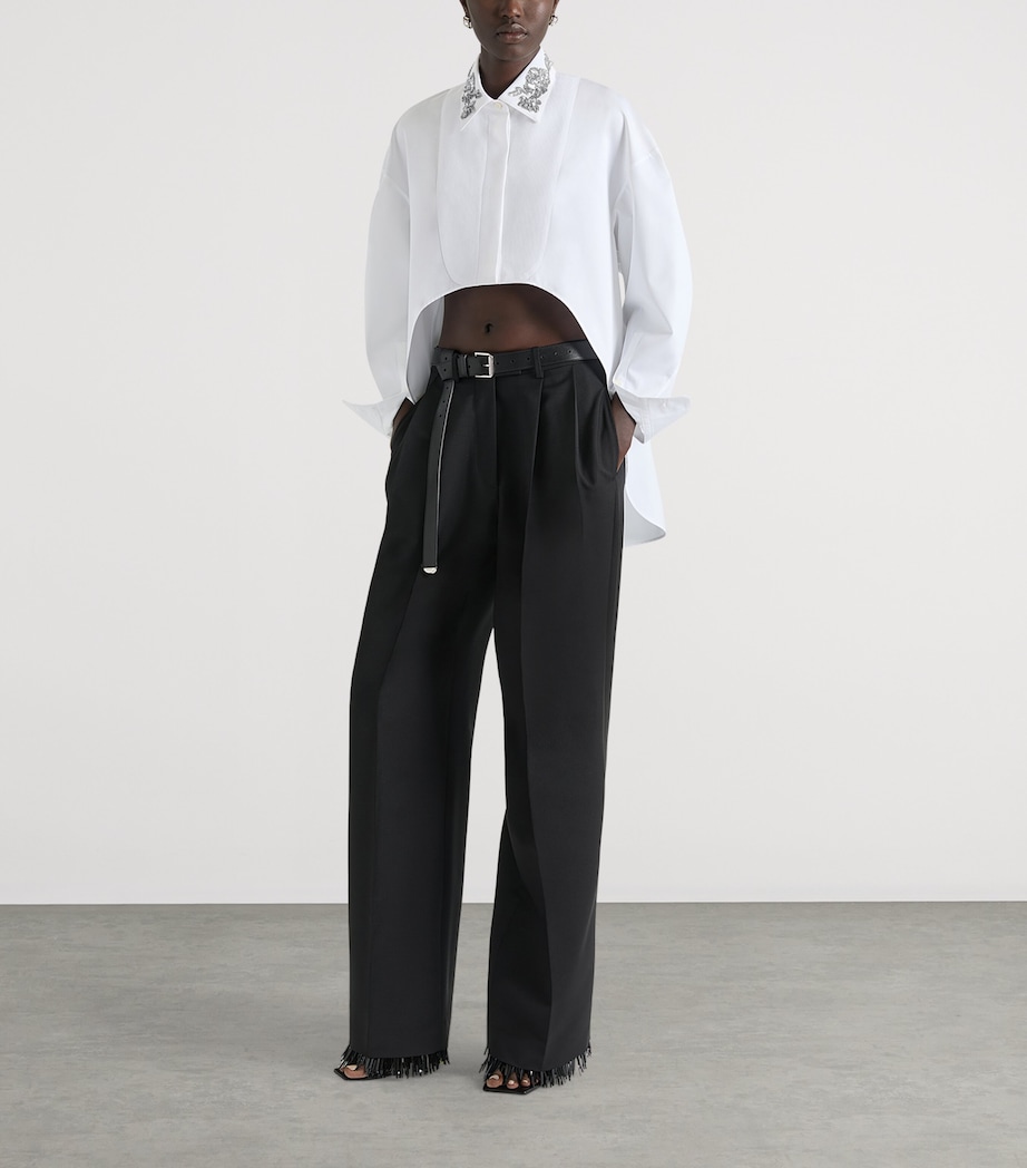 Givenchy Womens Asymmetric Sequinned Shirt White Image 2