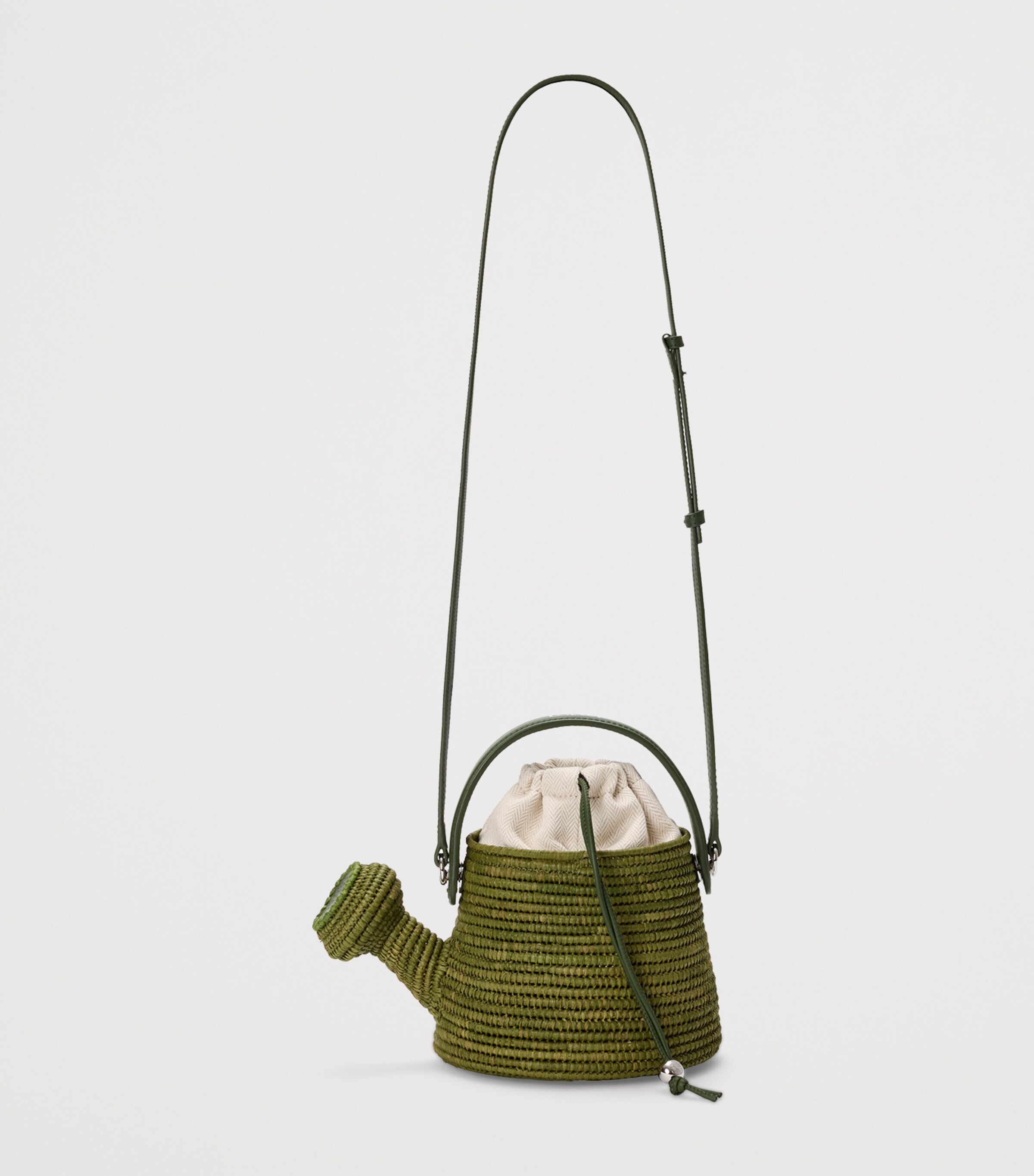 LOEWE x Paula's Ibiza Raffia Watering Can Shoulder Bag Green Image 3