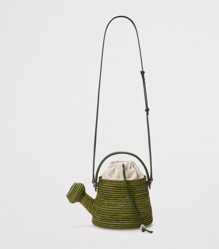LOEWE x Paula's Ibiza Raffia Watering Can Shoulder Bag Green Image 3