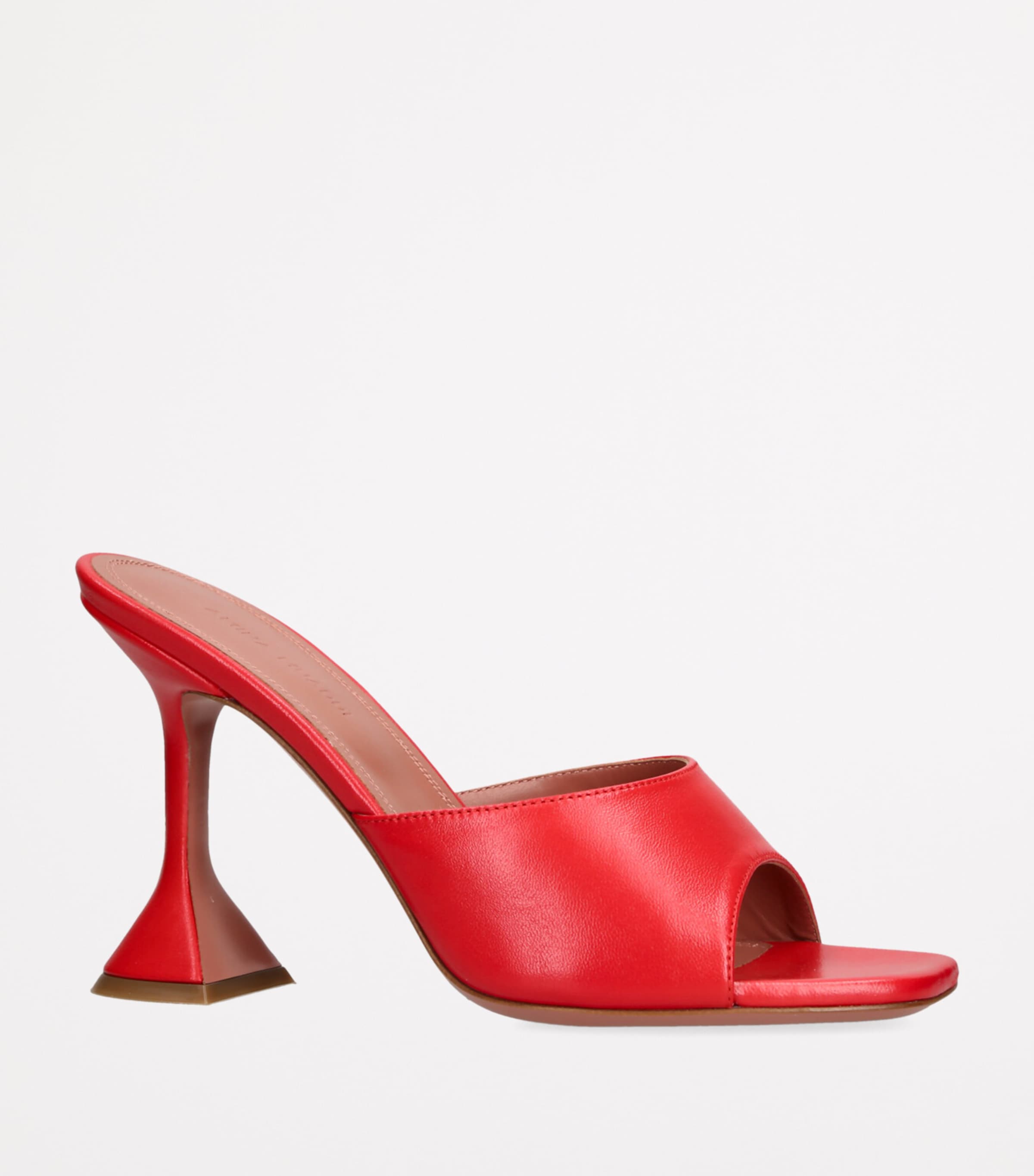 Amina Muaddi Leather Lupita Slippers 95 Red Image 3