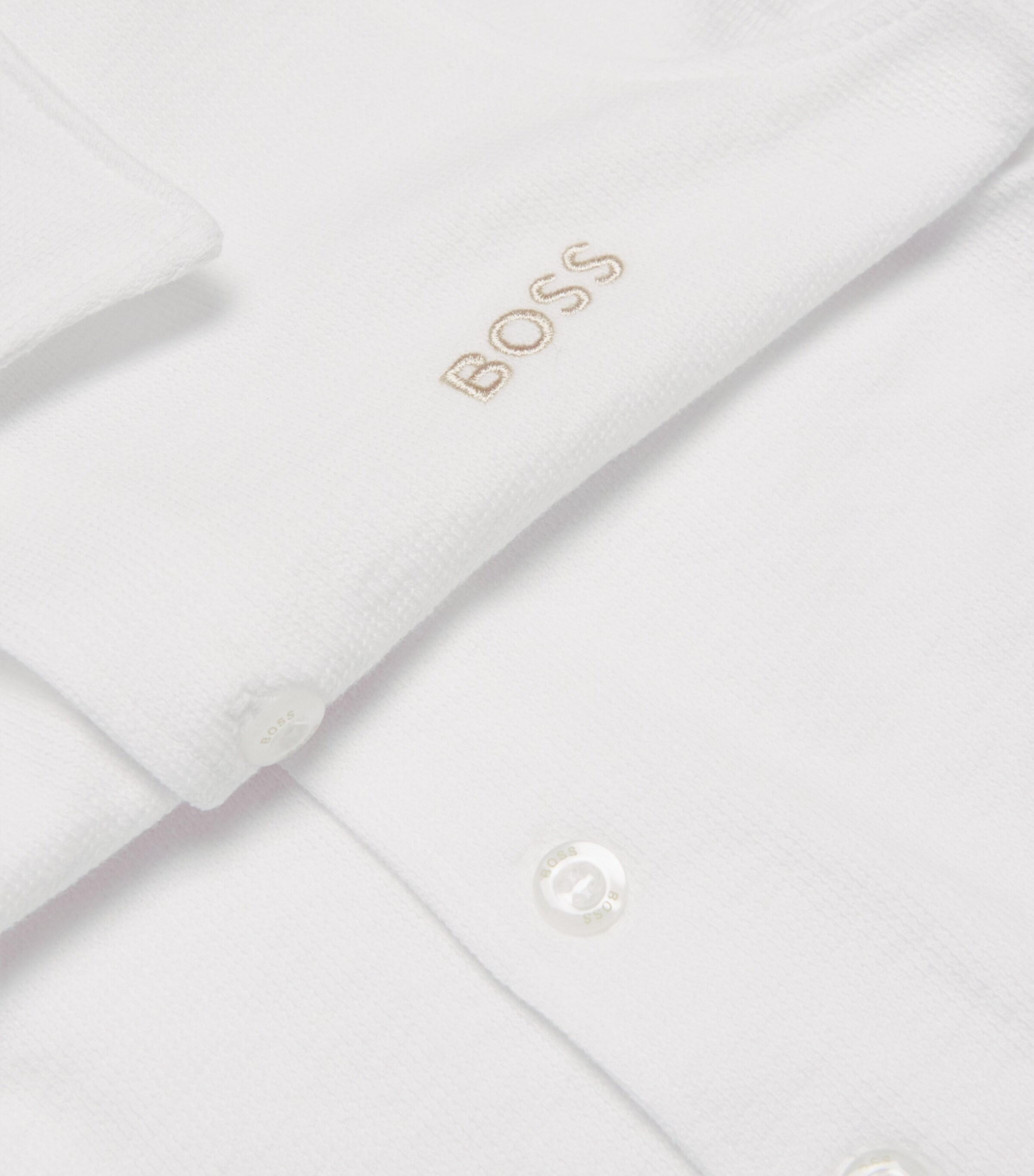 BOSS Kidswear Cotton Logo Polo Shirt (3-18 Months) White Image 3
