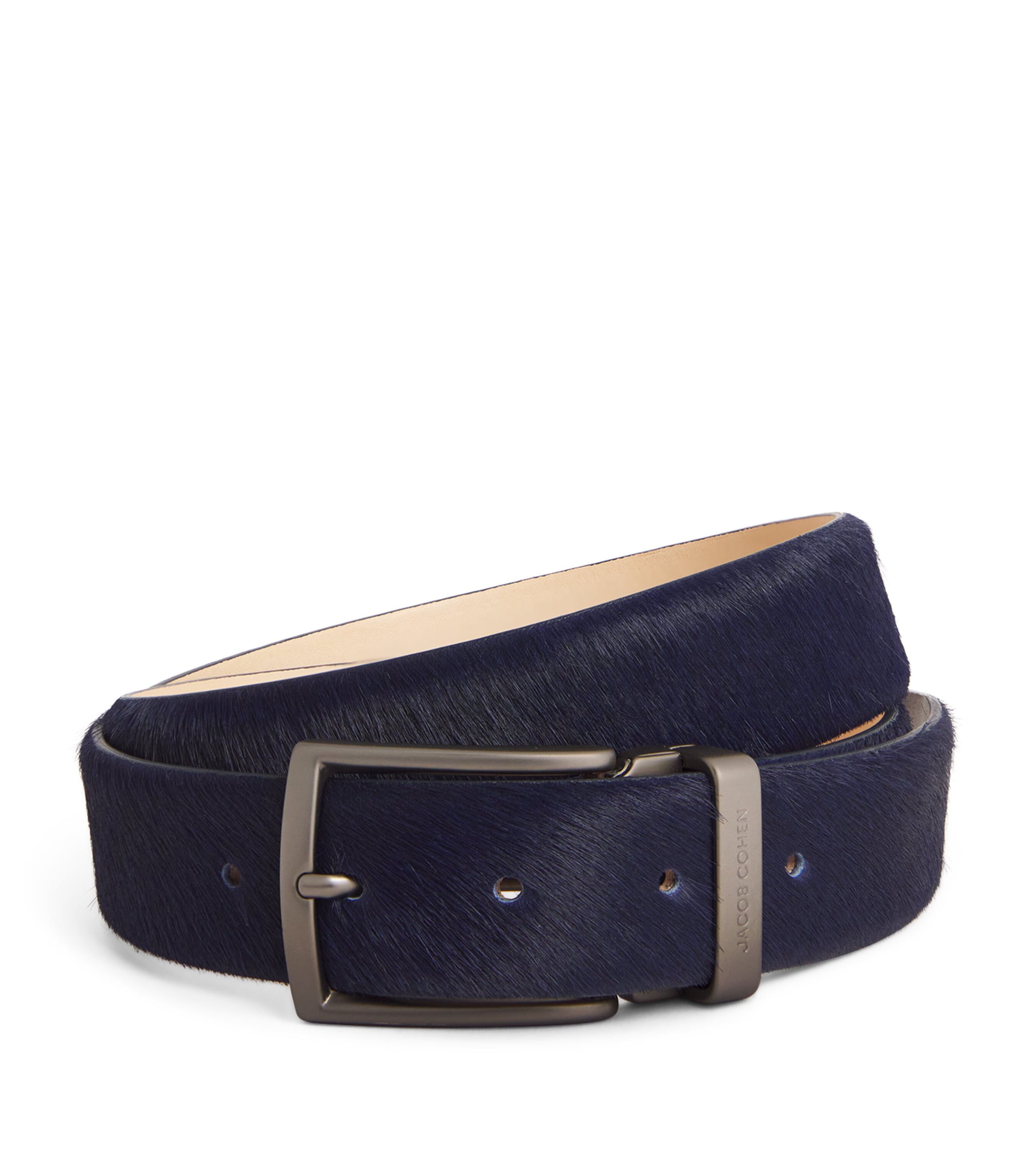 Jacob Cohen Calf-hair Belt In Navy