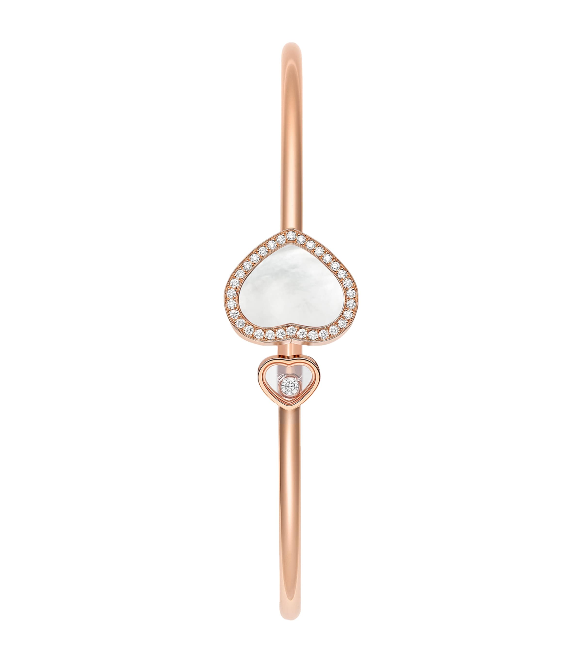 Rose Gold, Diamond and Mother-of-Pearl Happy Hearts Bangle 18K ROSE GOLD Image 2