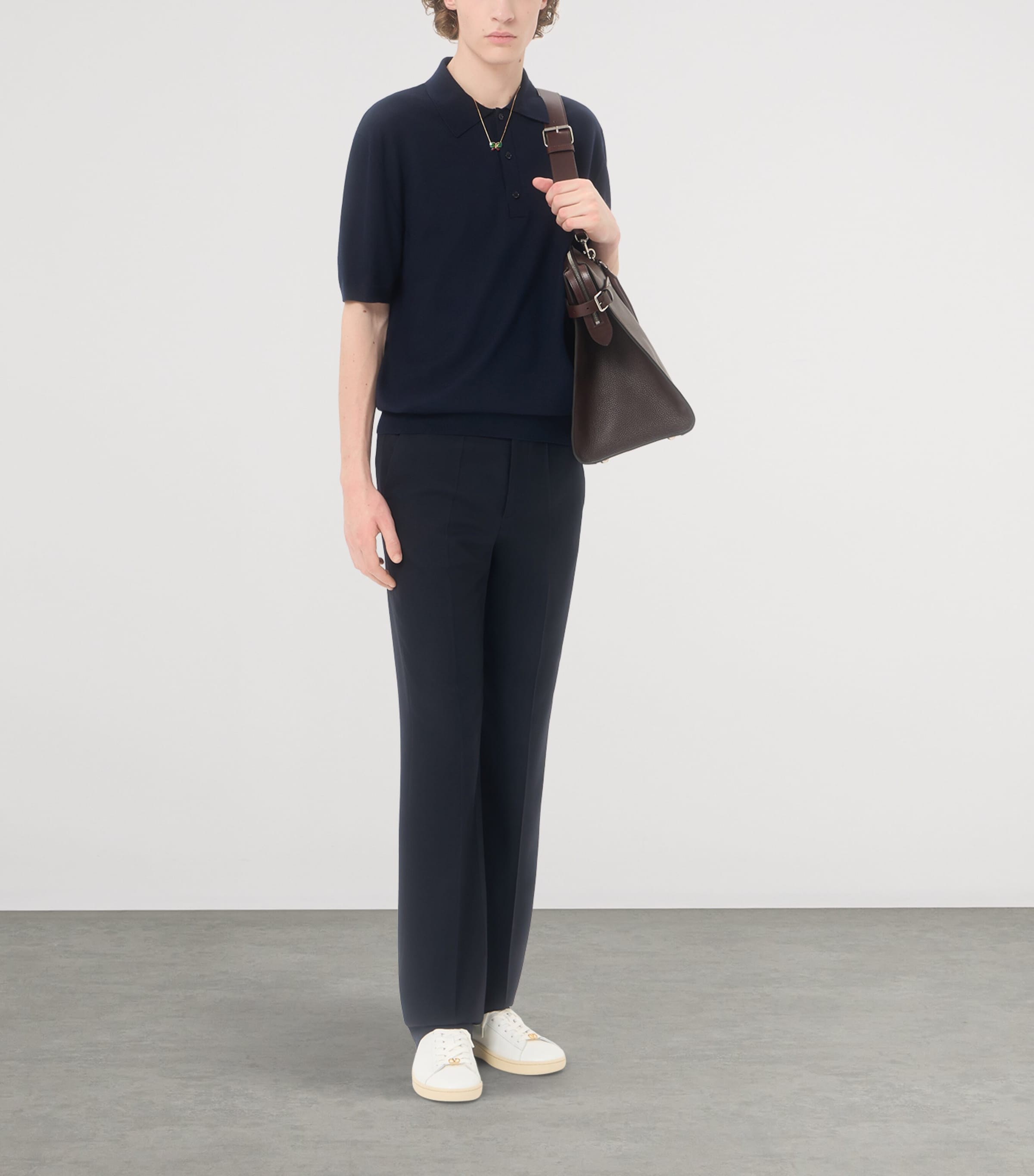 Valentino Mens Virgin Wool VLogo Signature Polo Shirt Image 2