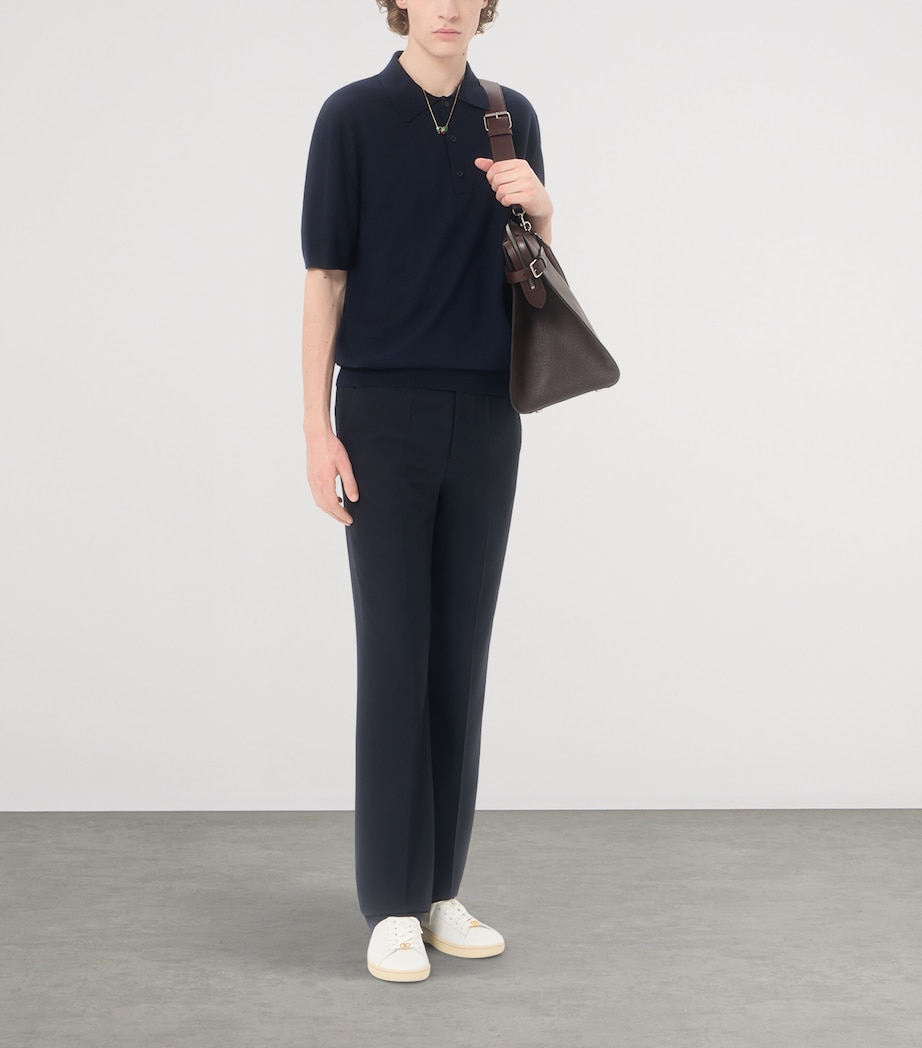 Valentino Mens Virgin Wool VLogo Signature Polo Shirt Image 2