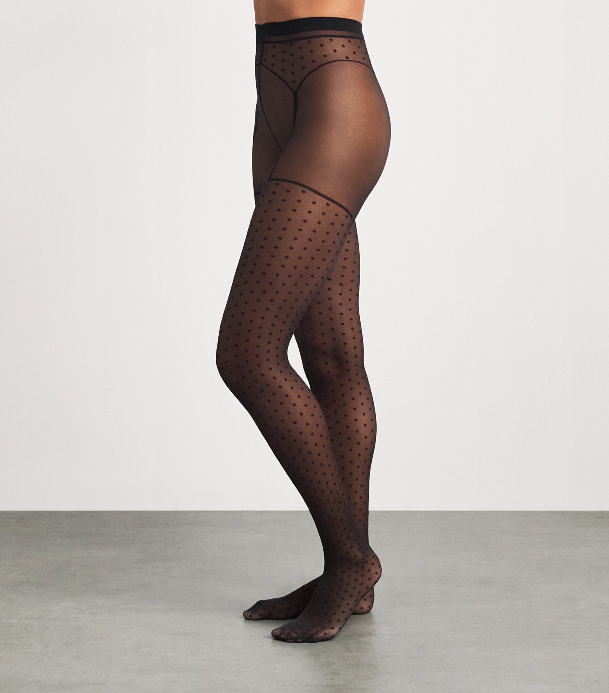 Wolford Womens Dotted Garter Belt 20 Tights Black Image 3