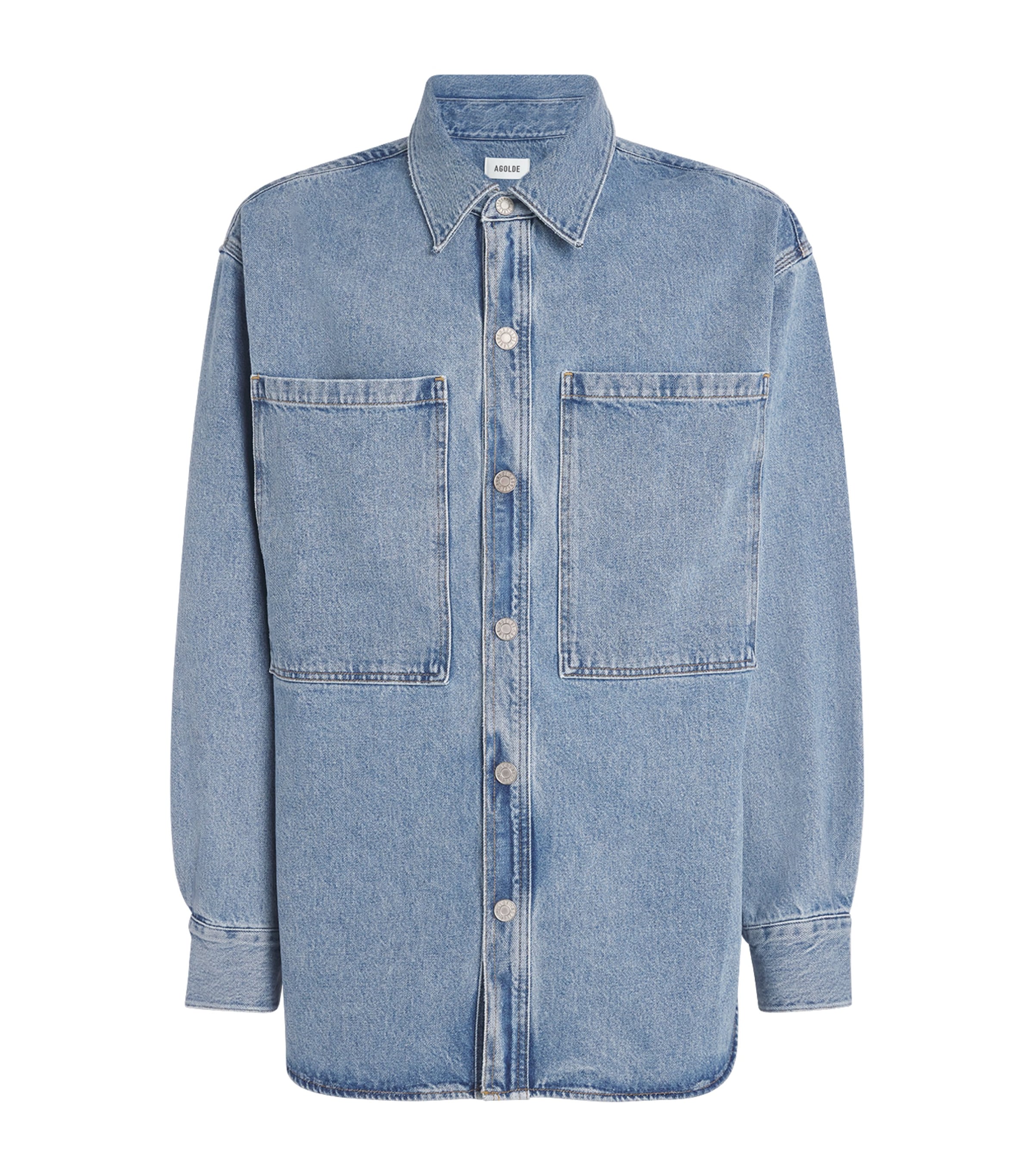 Agolde Oversized Atticus Denim Shirt In Black