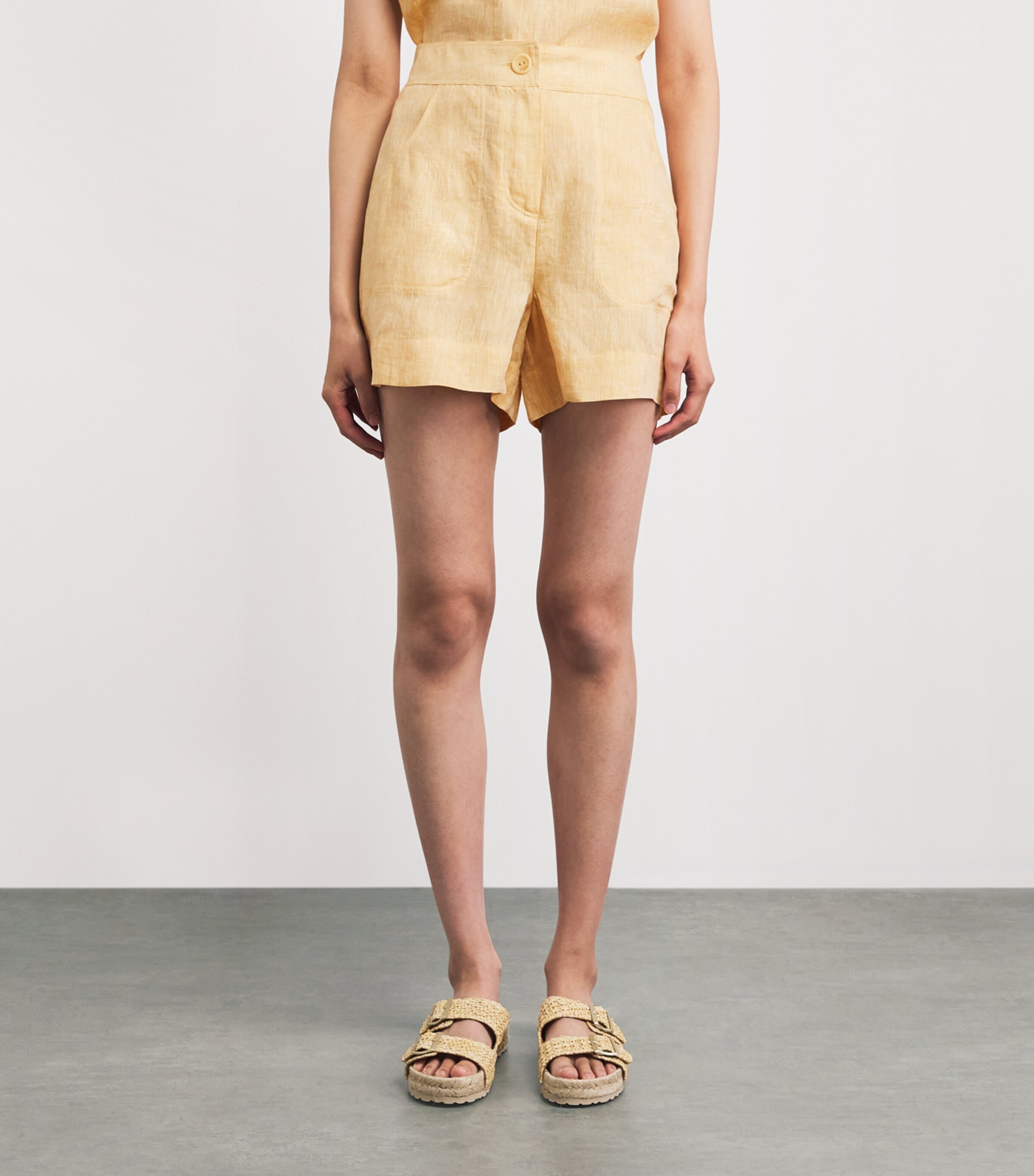 Eres Womens Linen Enjouee Tailored Shorts Orge Image 4