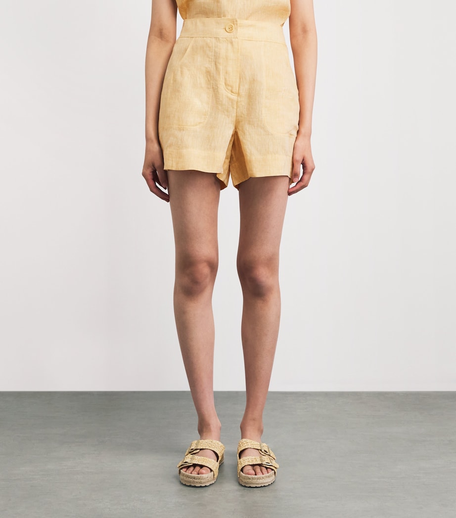 Eres Womens Linen Enjouee Tailored Shorts Orge Image 4