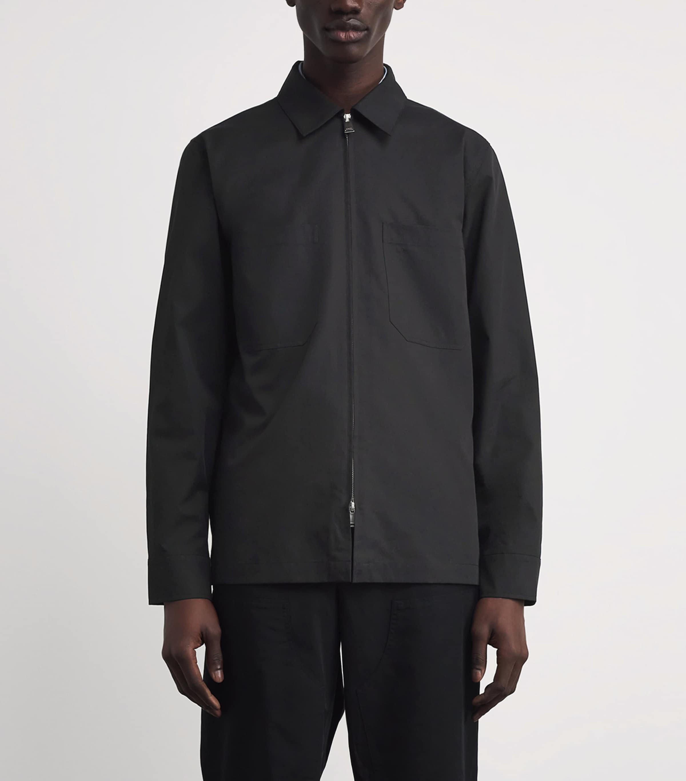 Cotton-Blend Overshirt BLACK Image 3
