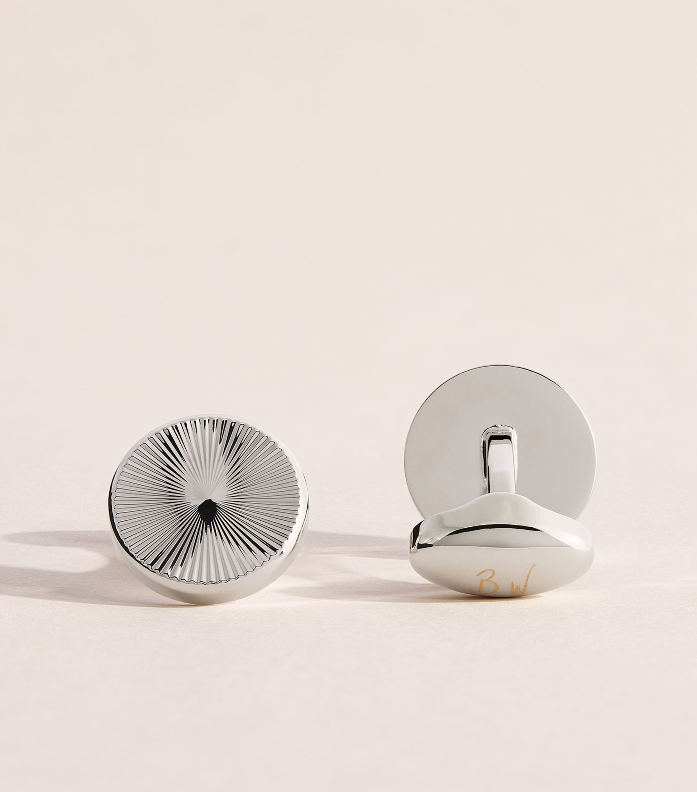 Babette Wasserman Rhodium-Plated Gatsby Wheel Cufflinks Rhodium Image 1