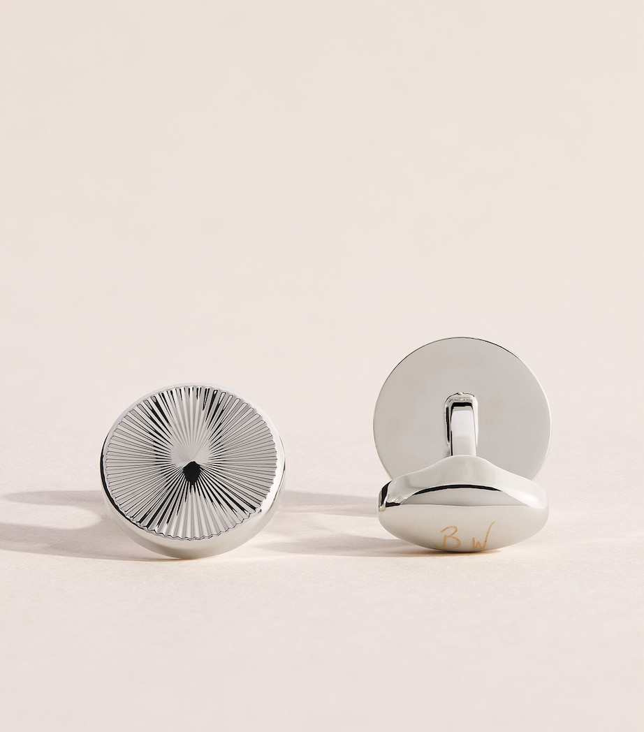 Babette Wasserman Rhodium-Plated Gatsby Wheel Cufflinks Rhodium Image 1