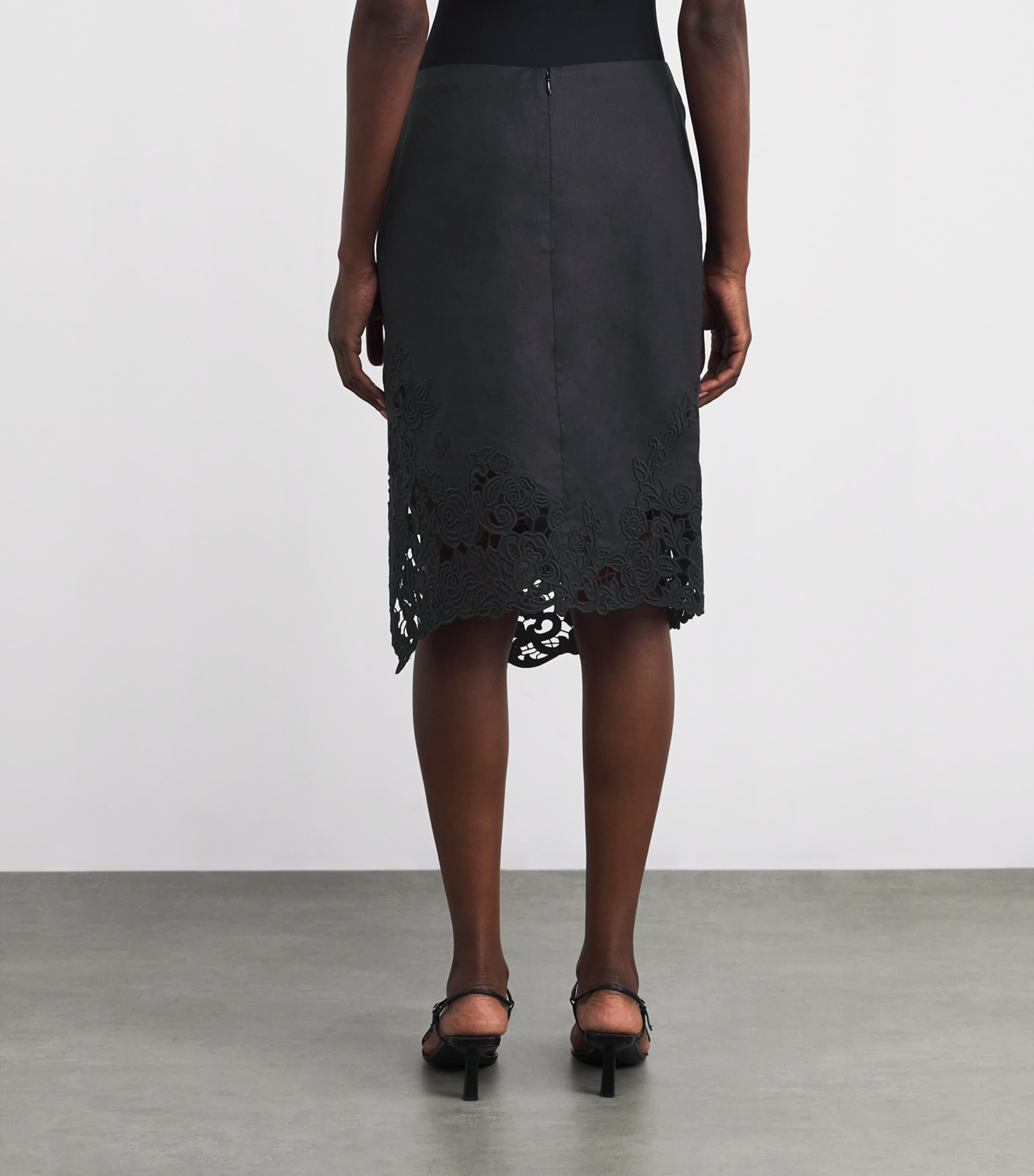 Linen Shayla Skirt BLACK Image 4