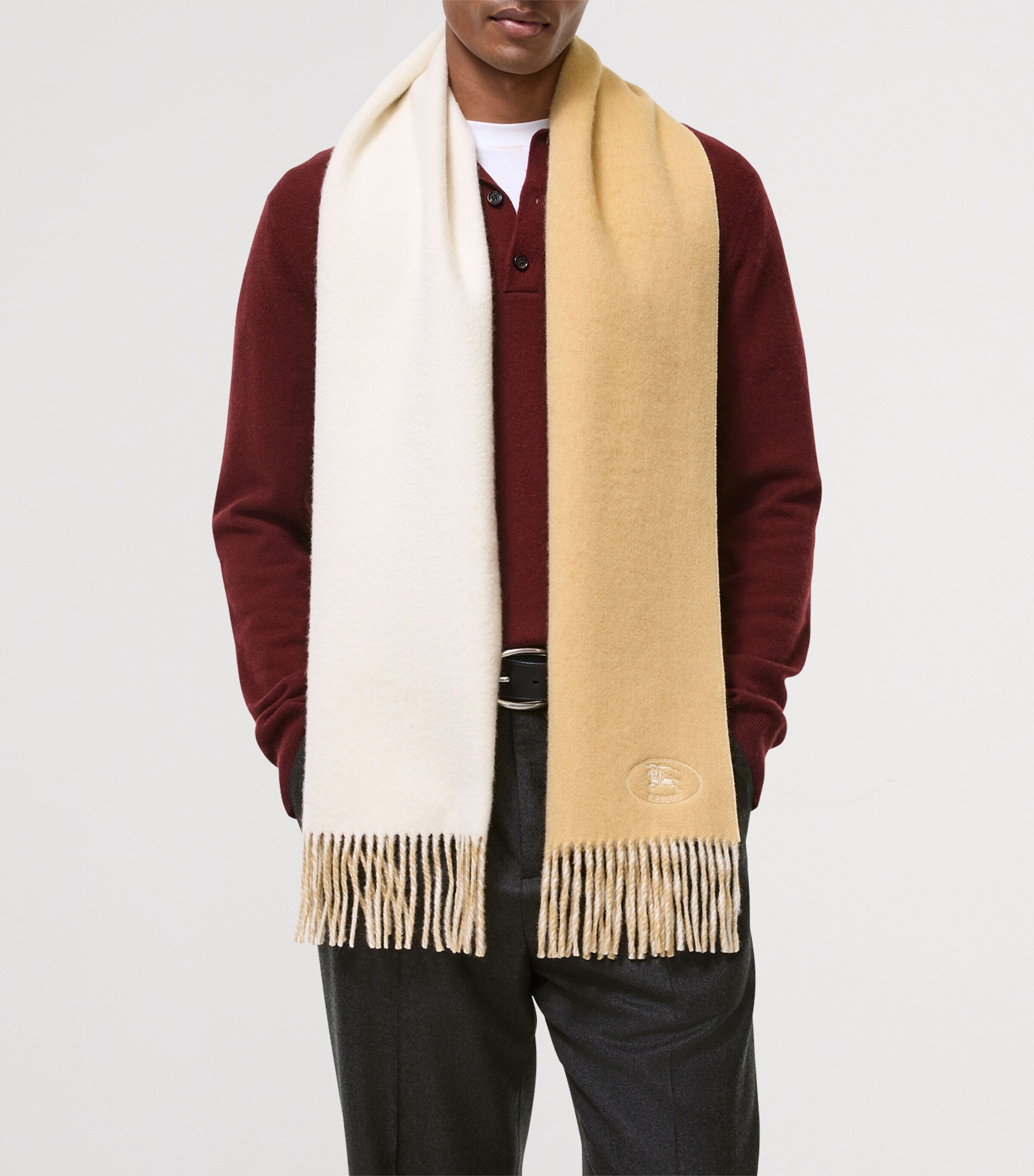 Burberry Cashmere Reversible Knight Scarf Sand/neutral Image 3