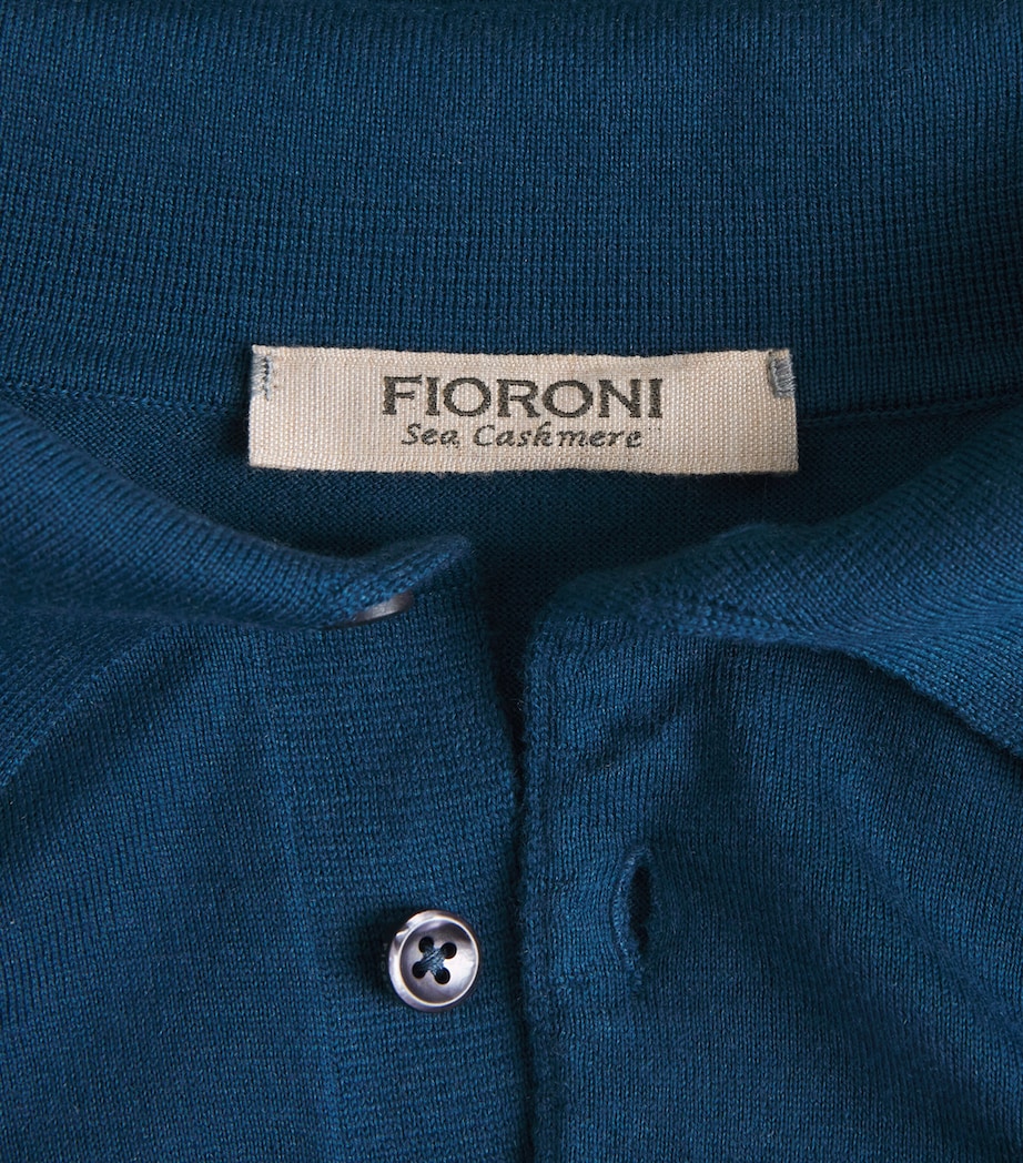 Fioroni Cashmere Mens Cotton-Cashmere Polo Shirt Marino Image 6