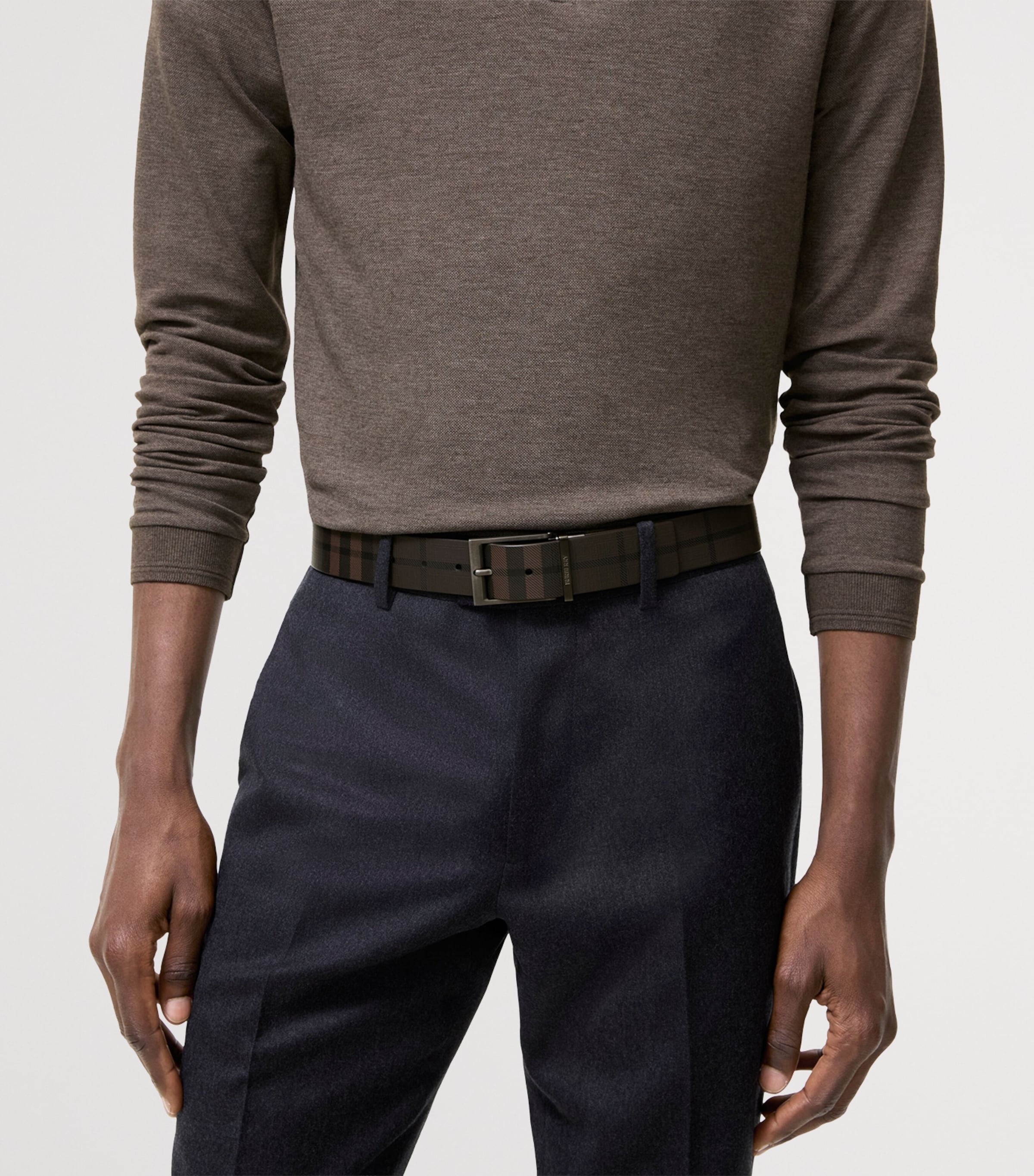 Burberry Leather Reversible Belt Dark Brown Image 2