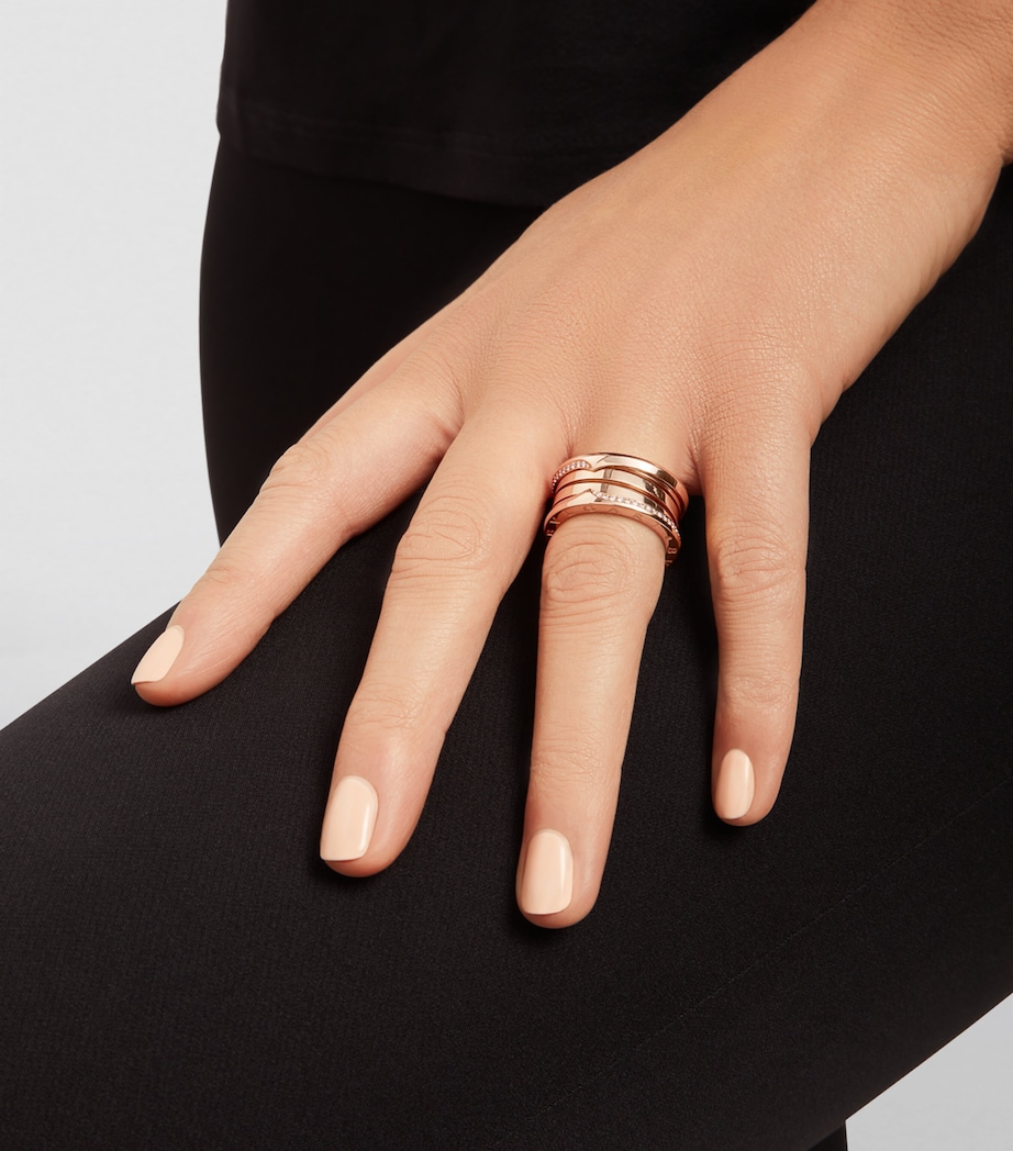 Rose Gold and Diamond B.zero1 Three-Band Ring PINK GOLD Image 4