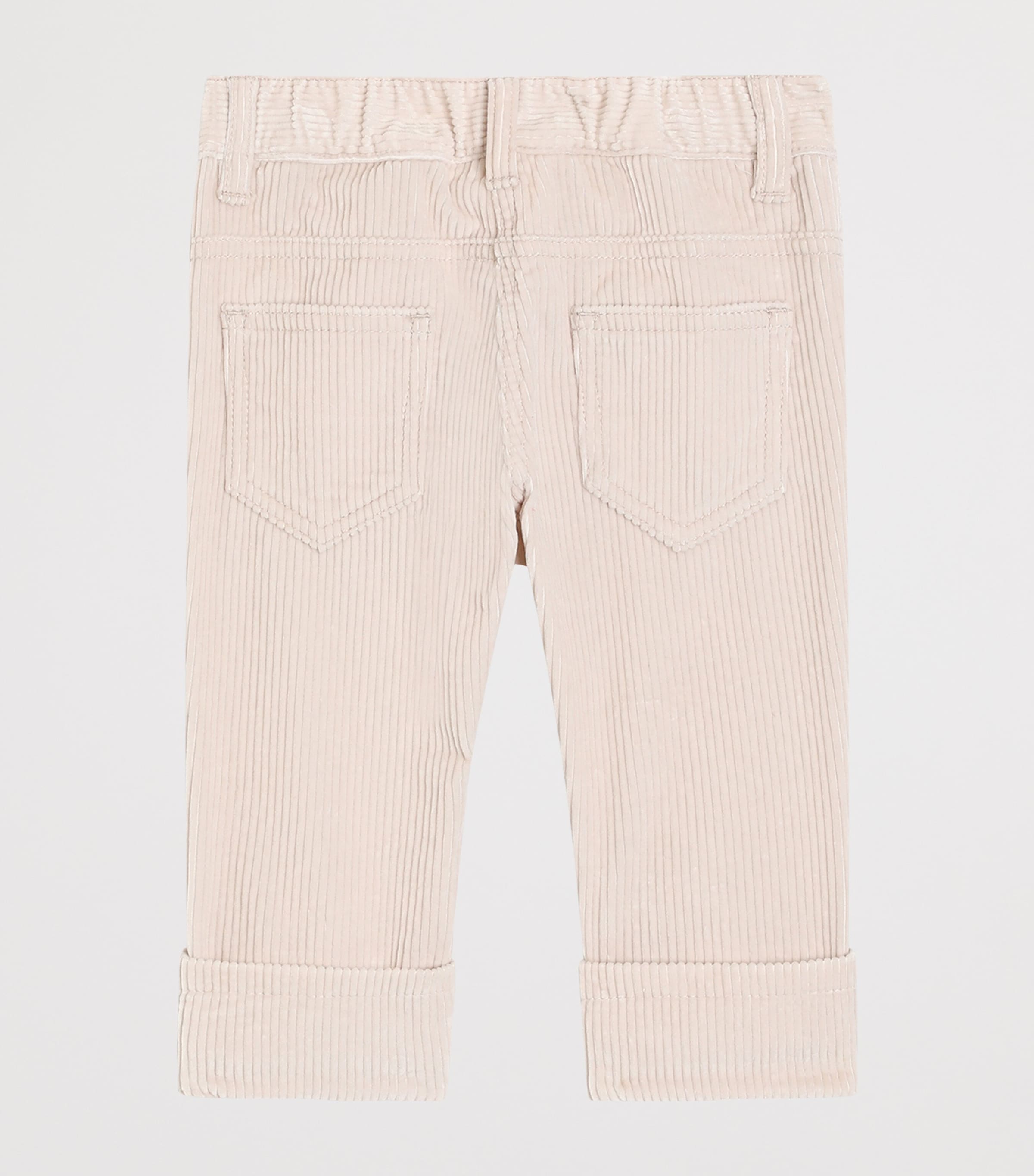 Cotton Corduroy Floral Embroidered Trousers (3-36 Months) M0121-BEIGE Image 3