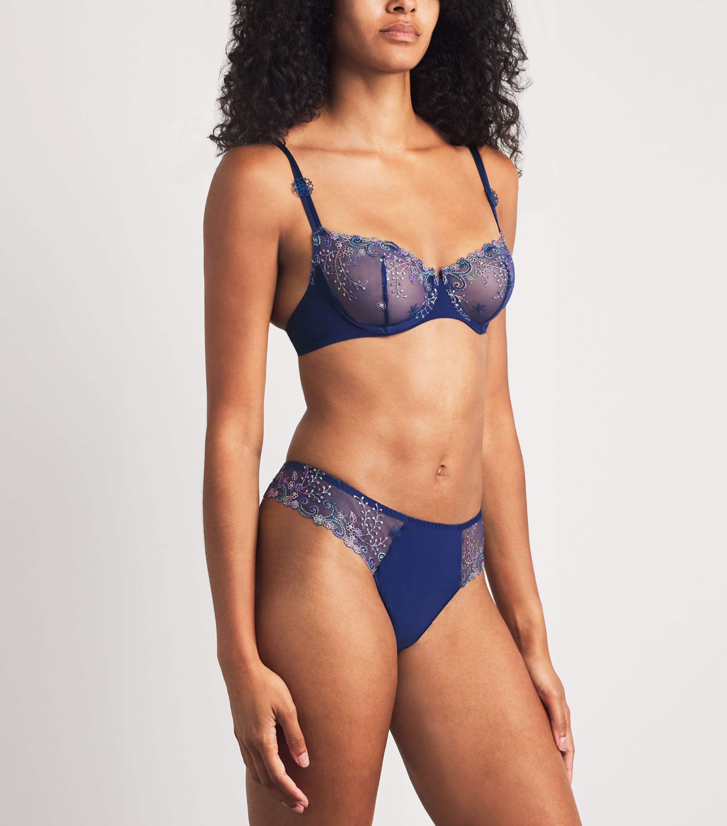 Simone Perele Womens Delice Tanga Briefs Blue Rainbow Image 2