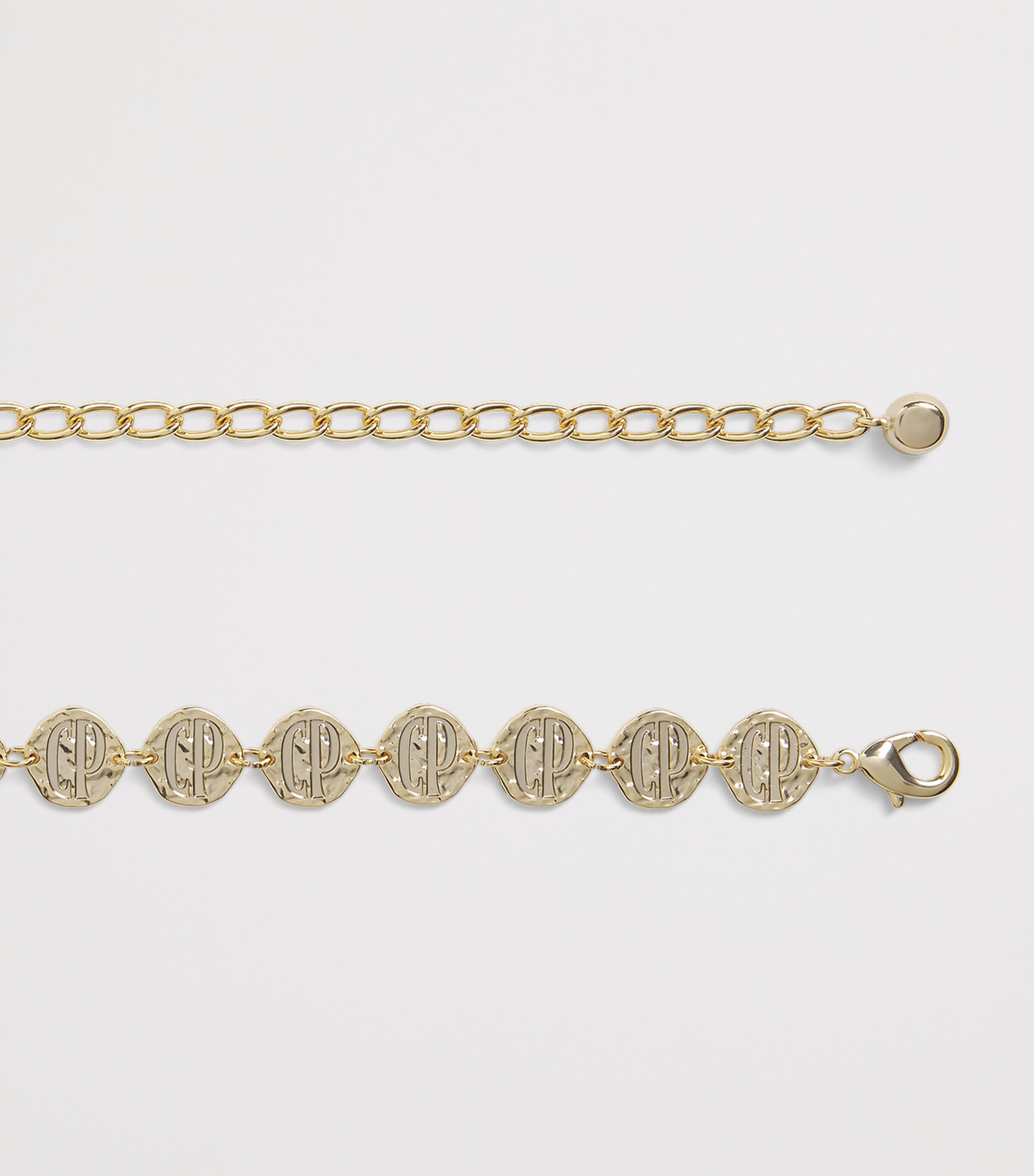 Claudie Pierlot Logo Embossed Chain Belt Gold Image 4