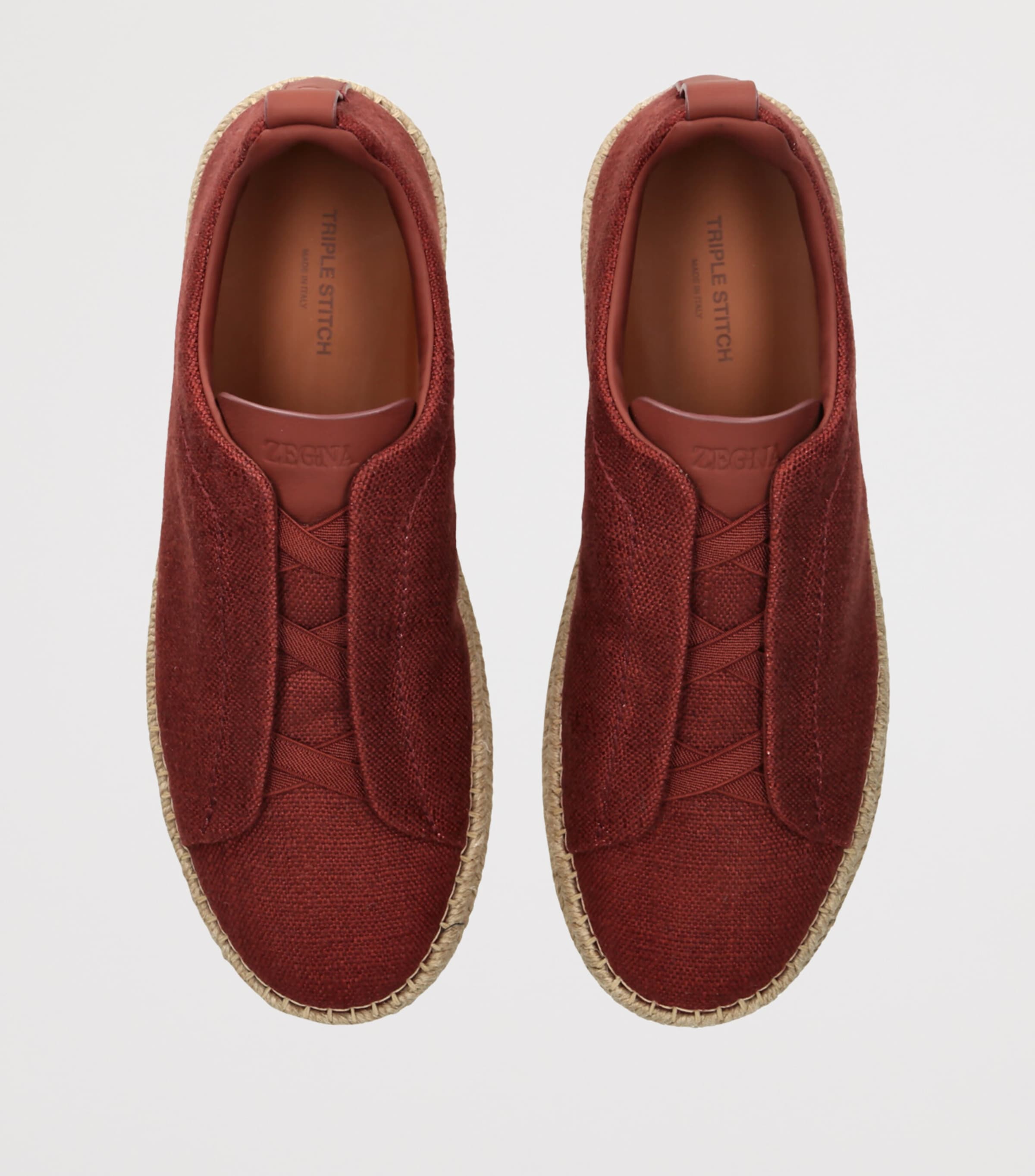 Canvas Triple Stitch Espadrilles WINE Image 4