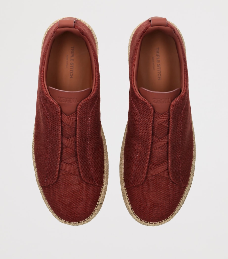 Canvas Triple Stitch Espadrilles WINE Image 4