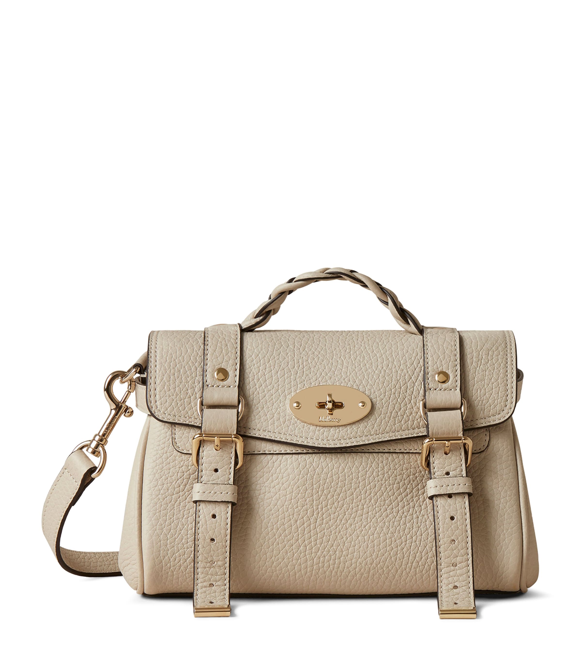 Shop Mulberry Mini Leather Alexa Cross-body Bag In White