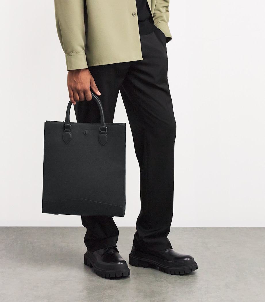 Saffiano Leather Tote Bag BLACK Image 5