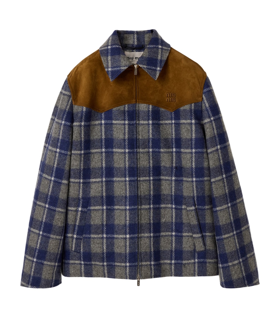 Miu Miu Womens Wool Check Jacket Image 1