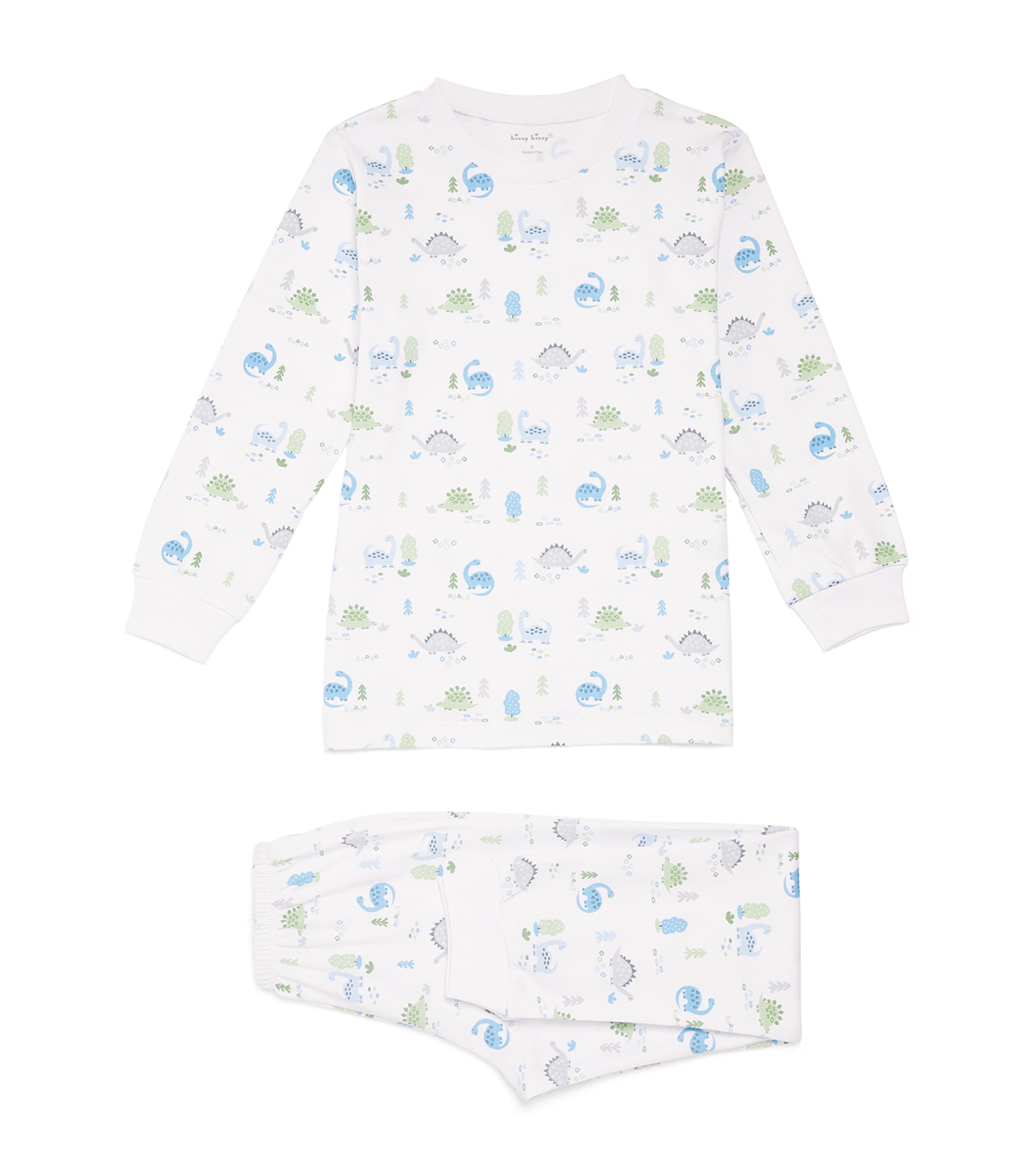 Kissy Kissy Pima Cotton Dinosaur Era Pyjamas In White
