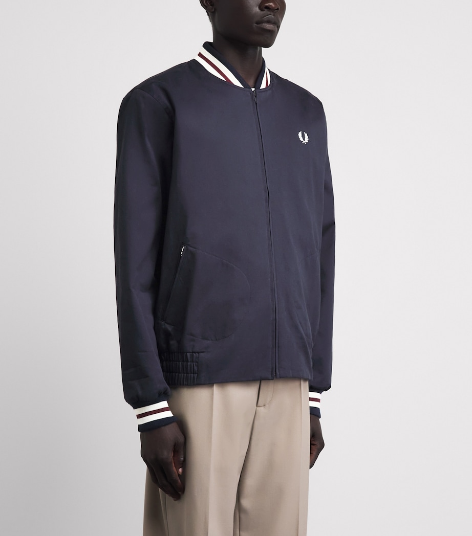 Fred Perry Mens Cotton Tennis Bomber Jacket Navy Image 4