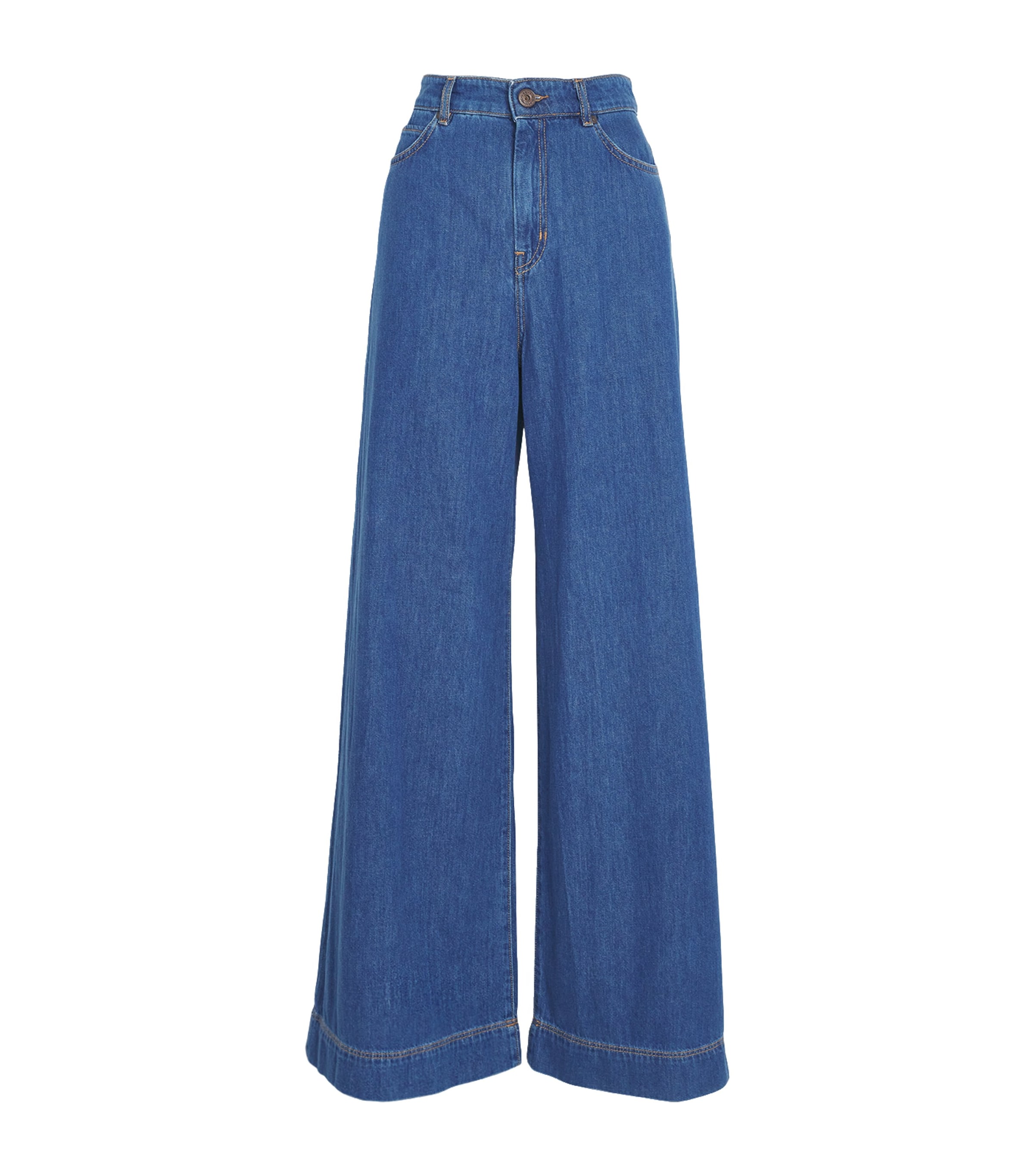 Shop Weekend Max Mara Wide-leg Jeans In Navy