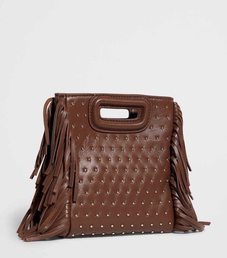 Leather M Studded Mini Bag BROWN Image 3