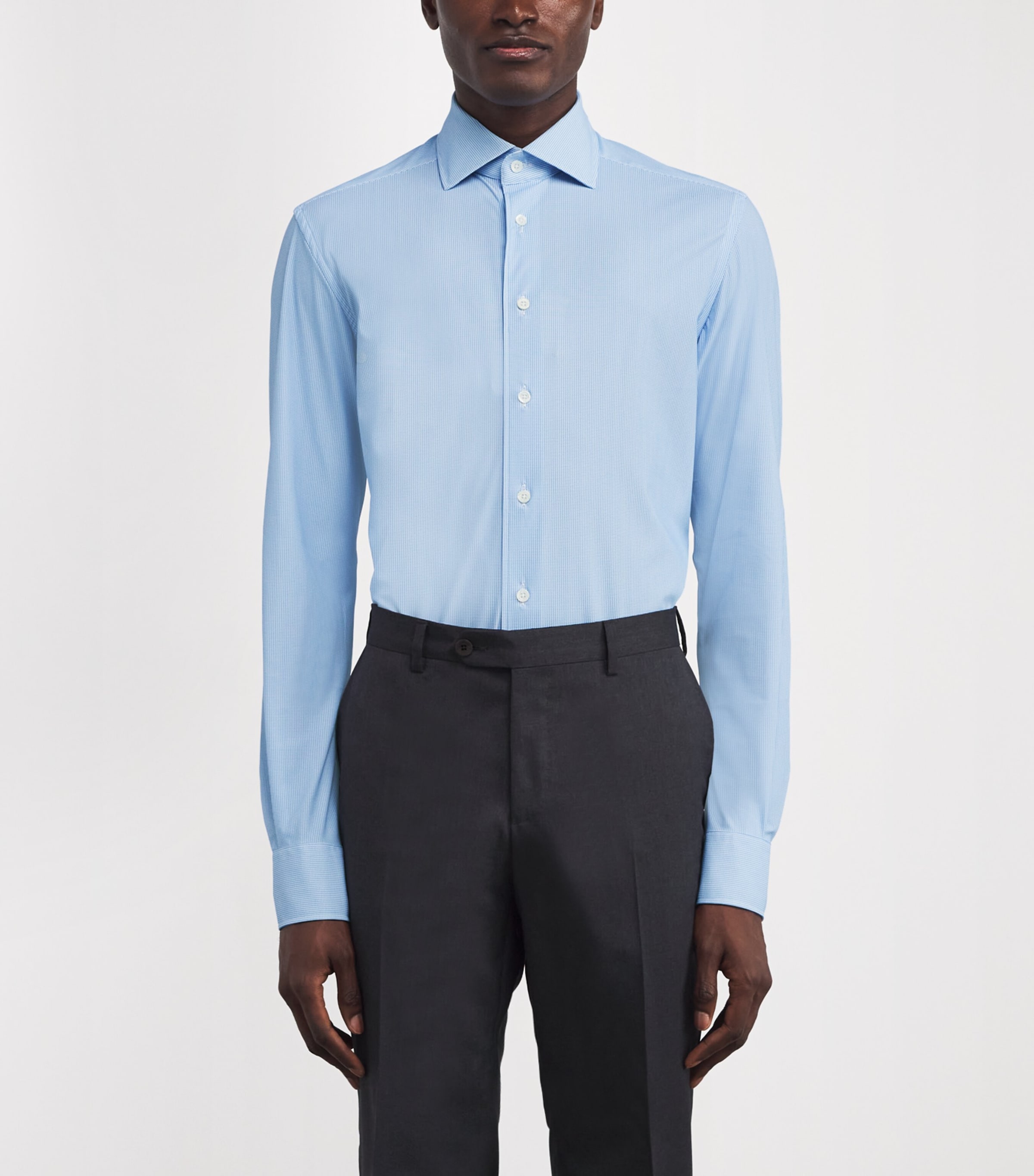 Patterned Formal Shirt 004 BLUE Image 3