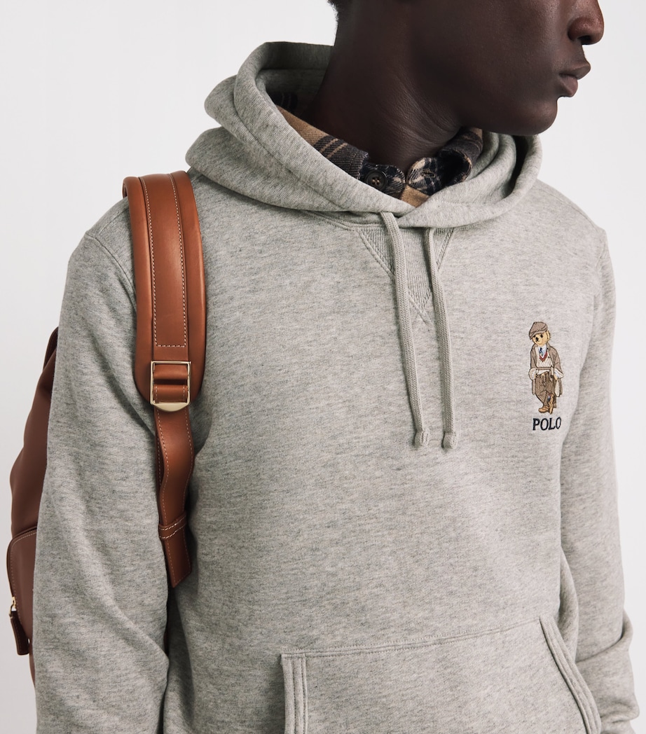 Cotton-Blend Polo Bear Hoodie GREY Image 6