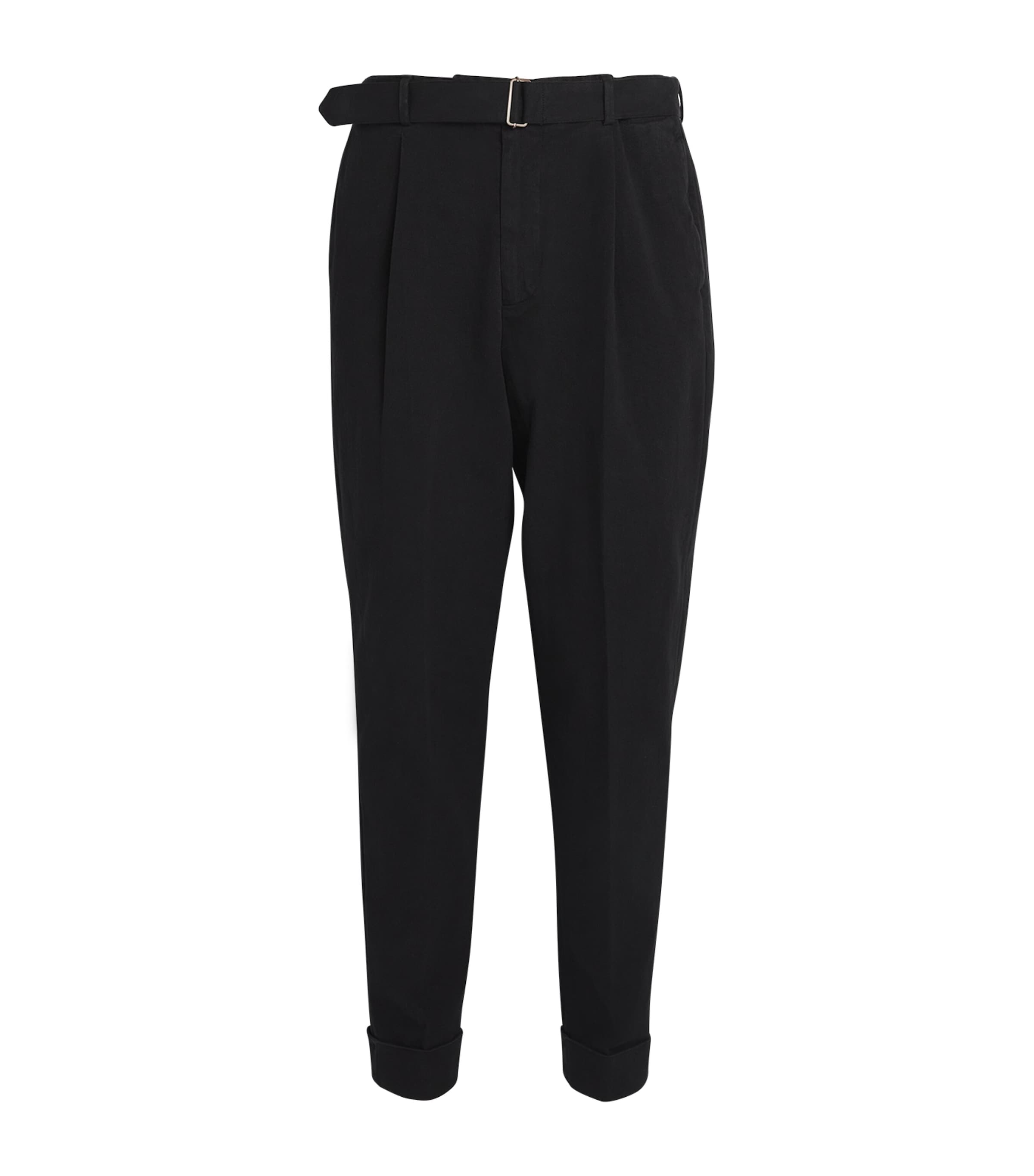 Shop Officine Generale Stretch-cotton Hugo Chinos In Black