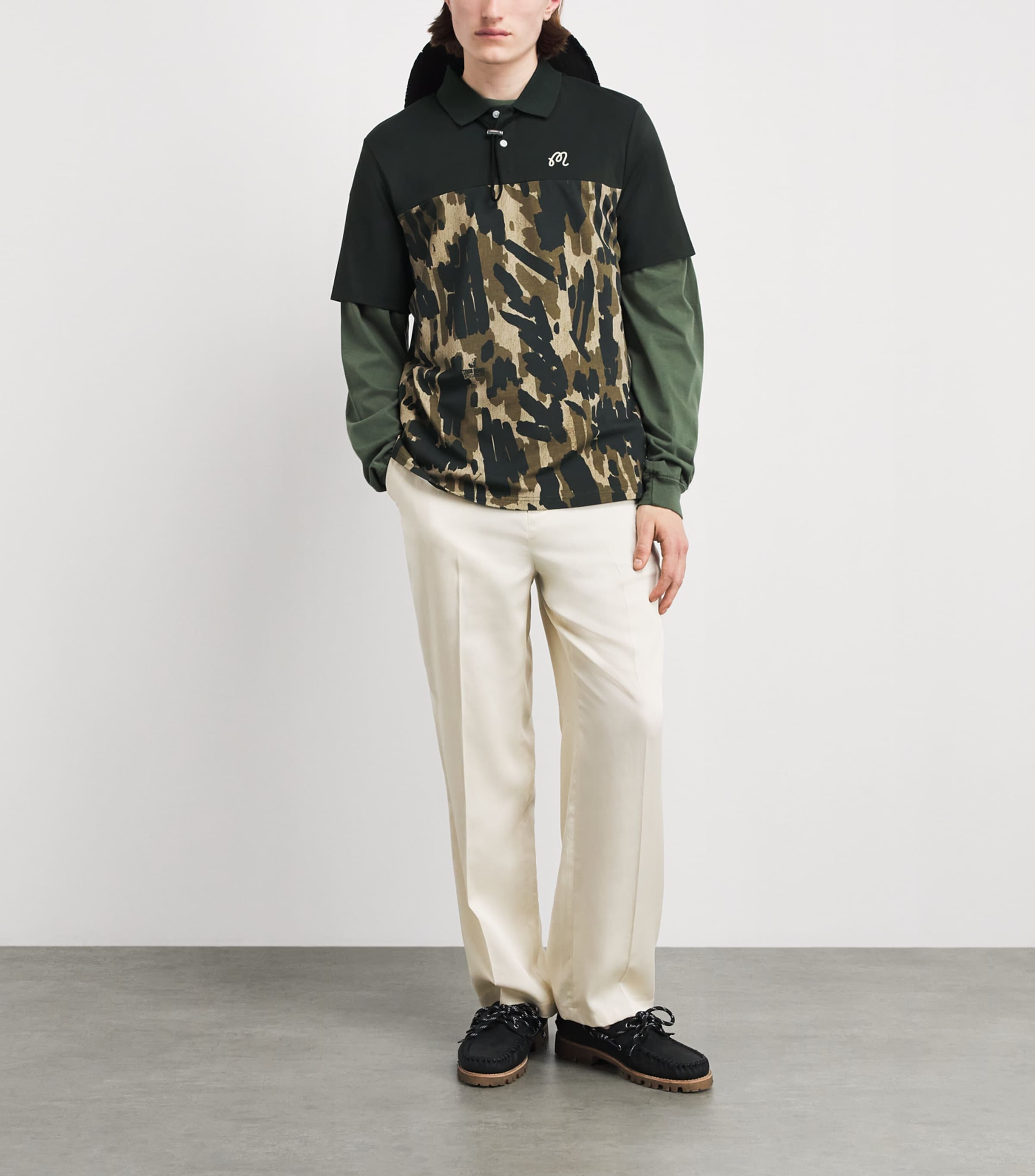 Malbon Mens Tour Divot Camo Polo Shirt Bark Camo Image 2