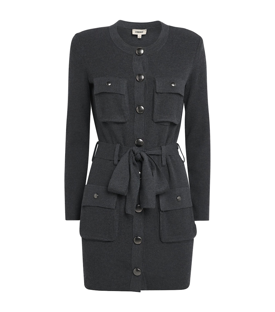 Stretch-Knit Lore Cardigan CHARCL GREY/GUNMTL Image 1