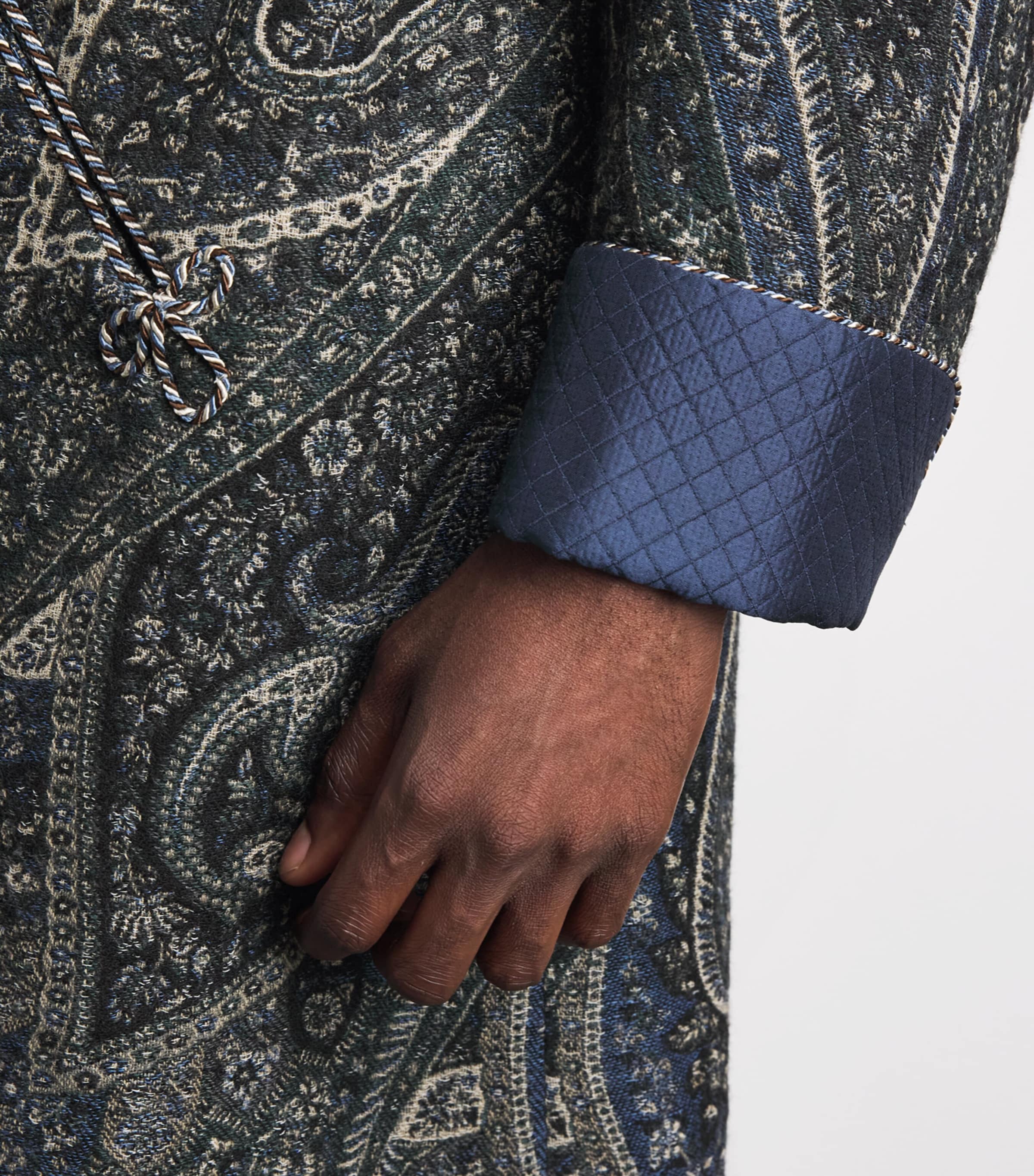 Daniel Hanson Mens Wool Paisley Robe Blue Image 5
