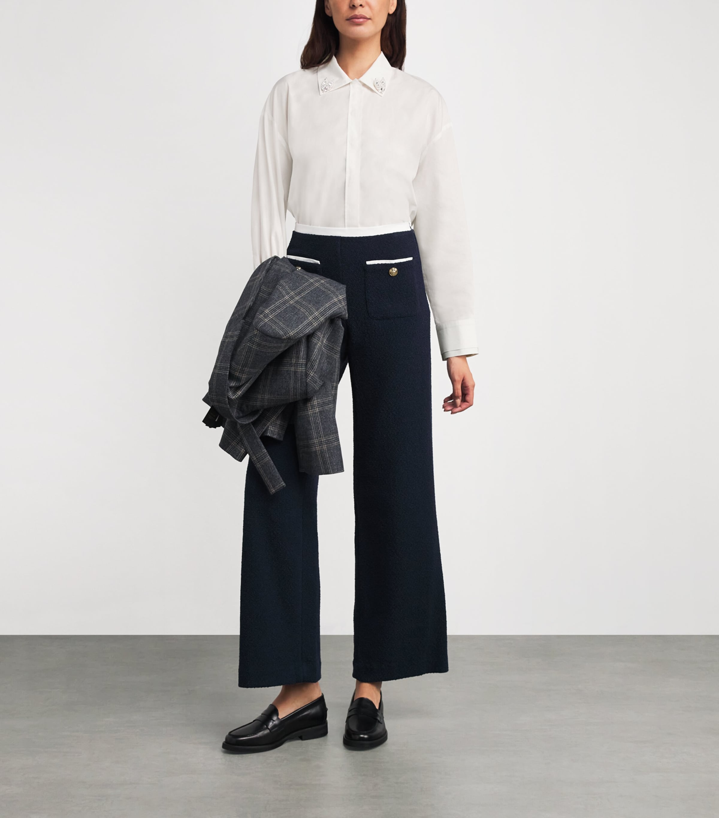 Cotton Embellished Shirt WHITE Image 2